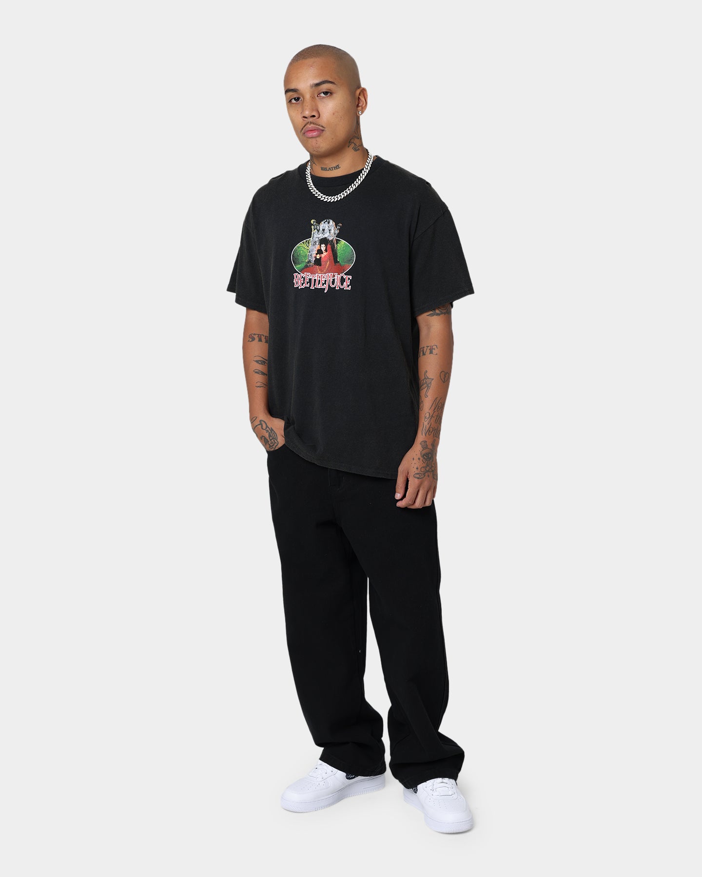 American Thrift X Beetlejuice Lydia Vintage T-Shirt - Black Retro Graphic Tee for Movie Fans & 90s Fashion Lovers | Perfect for Cosplay, Halloween & Casual Wear