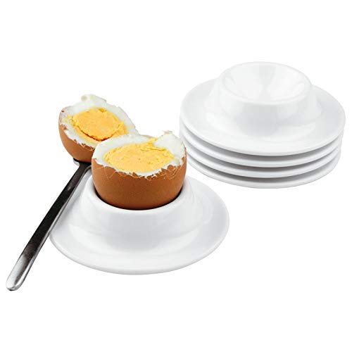 Paderno World Cuisine 4-Piece White Melamine Egg Cups Set - Perfect for Breakfast, Brunch, and Easter Decorations