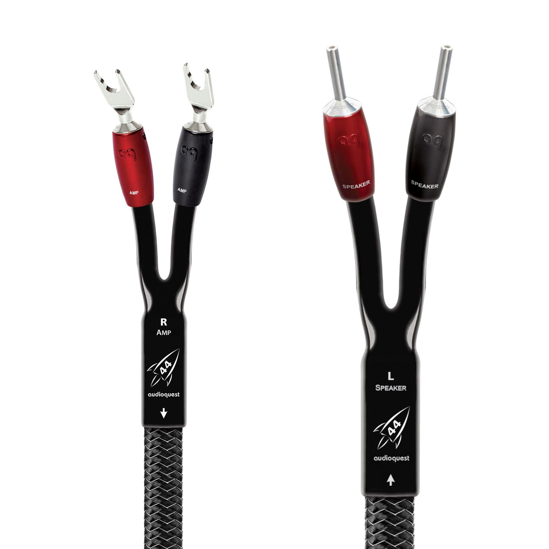 AudioQuest Rocket 44 High-Performance Speaker Cables - Premium Oxygen-Free Copper for Crystal Clear Audio - Perfect for Home Theater & Hi-Fi Sound Systems