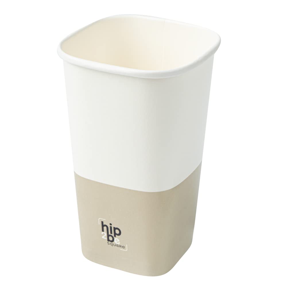 Restaurantware Hip 2 Be Square 16oz Paper Coffee Cups - Leakproof, Reusable, Double PE Lined for Hot & Cold Drinks (Lids Sold Separately) - Perfect for Coffee Shops, Offices, and Catering Events