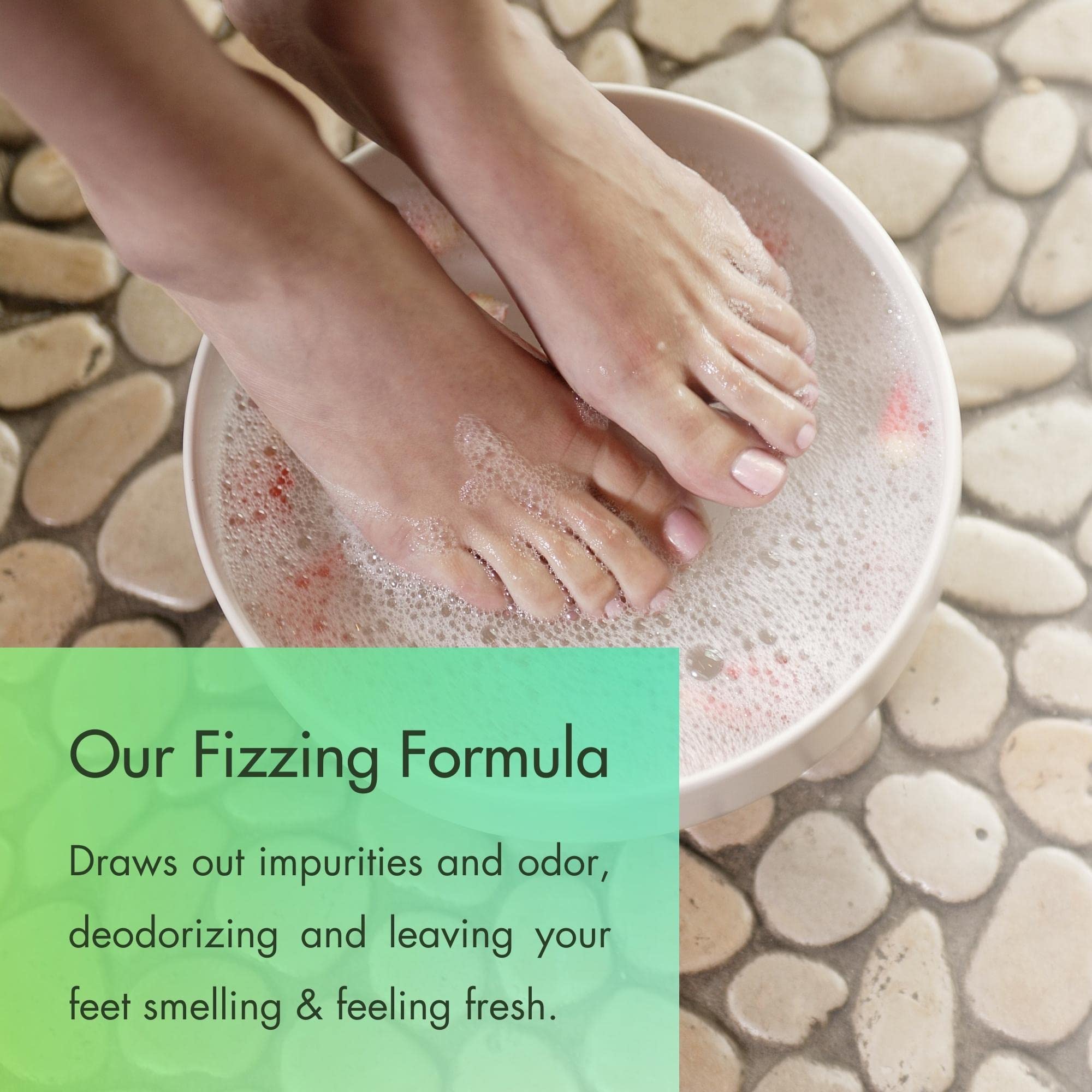 SPA REDI - Detox Foot Soak Fizz Tablets with Tea Tree Oil & Cucumber Melon Scent (950 Count) - Aromatherapy Foot Bath for Softening, Moisturizing & Impurity Removal | Perfect for Home Pedicures & Relaxation