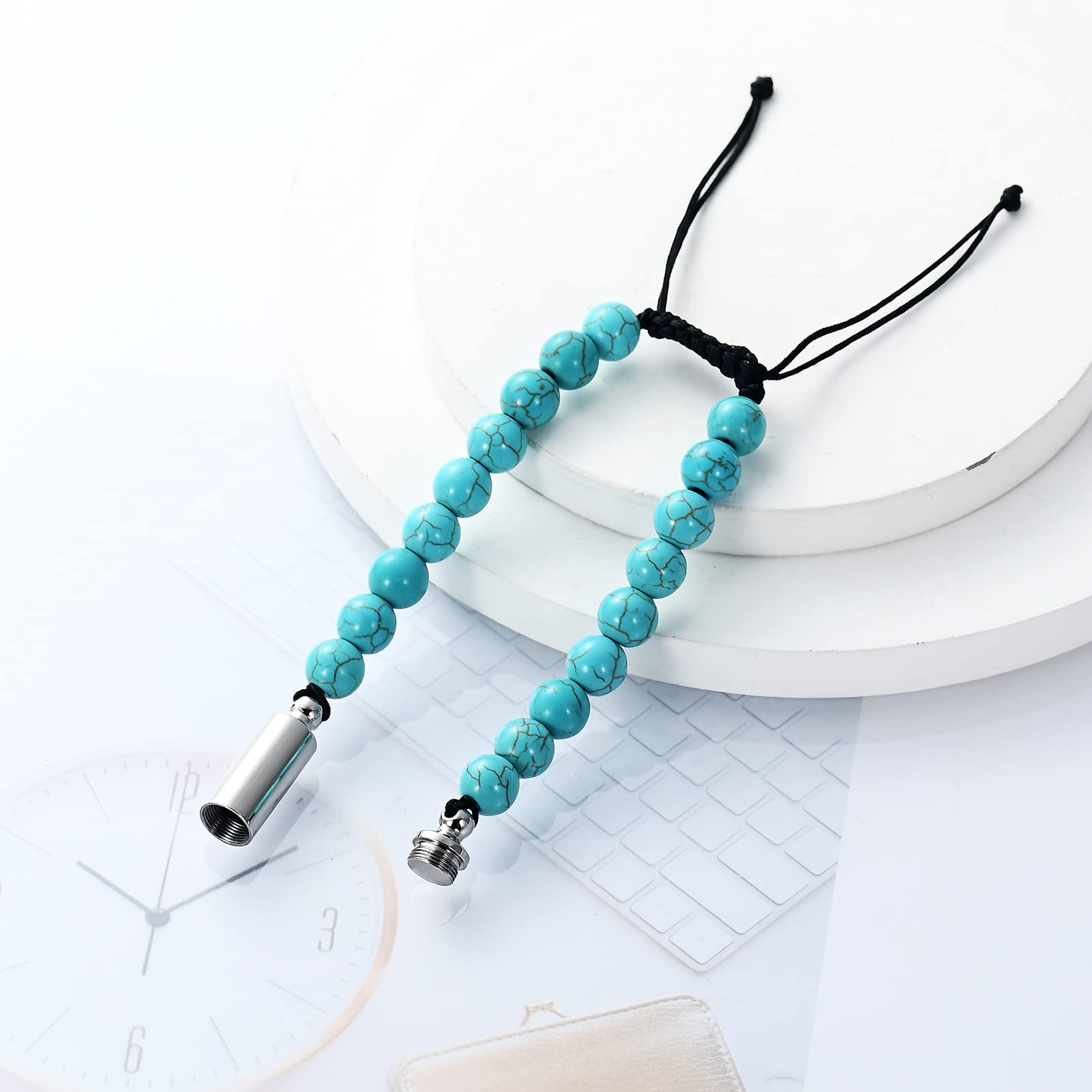 Stainless Steel Cremation Bracelet for Ashes - Adjustable Urn Jewelry with Lava Rock for Men & Women | Memorial Keepsake for Human & Pet Ashes | Perfect for Remembrance, Funerals & Everyday Wear
