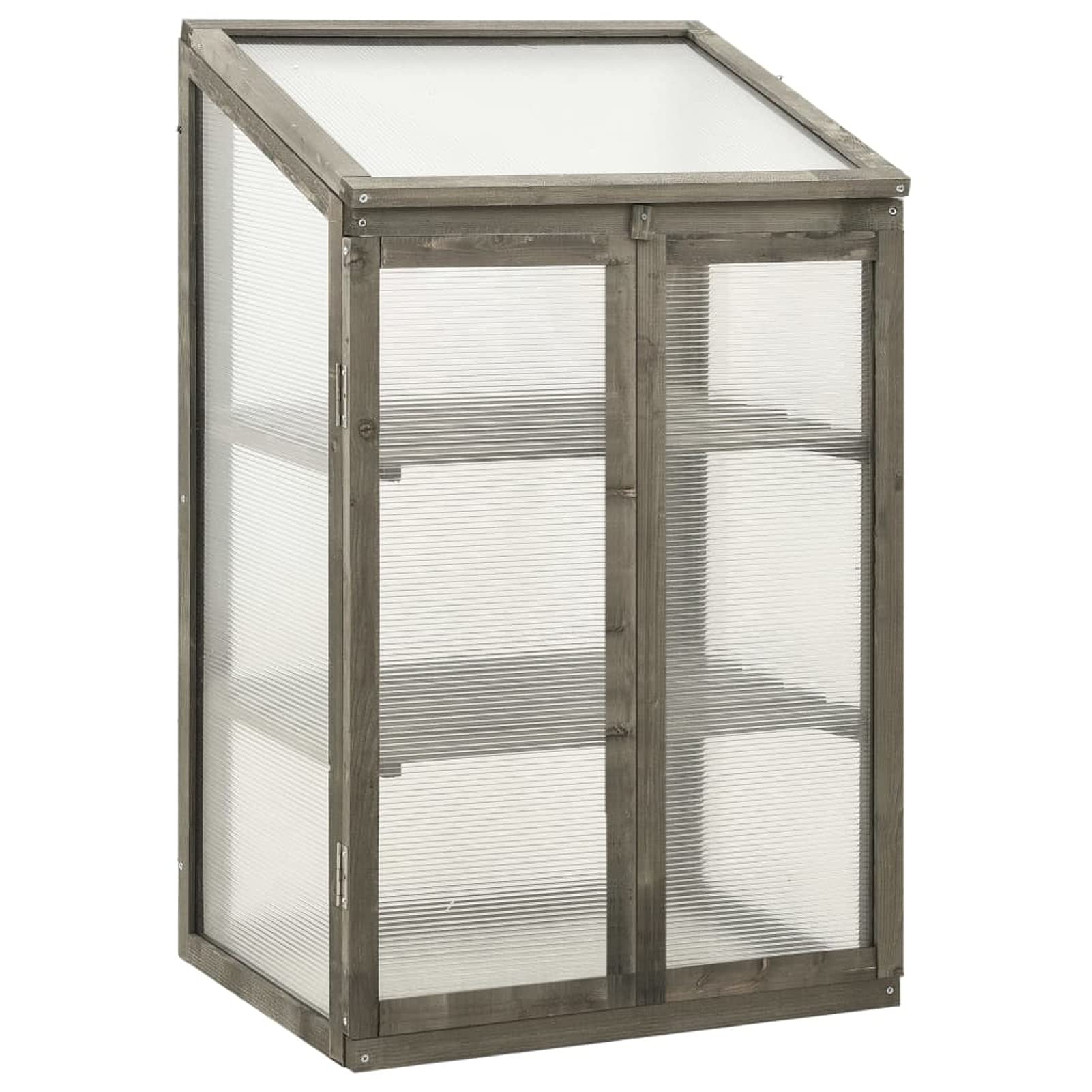 Tidyard Wooden Greenhouse with Openable Roof & Storage Shelves - 2 Doors for Plants, Herbs, Flowers & Vegetables - Perfect for Balcony, Deck, Garden & Patio - Ideal for Gardening, Urban Farming & Outdoor Plant Growth