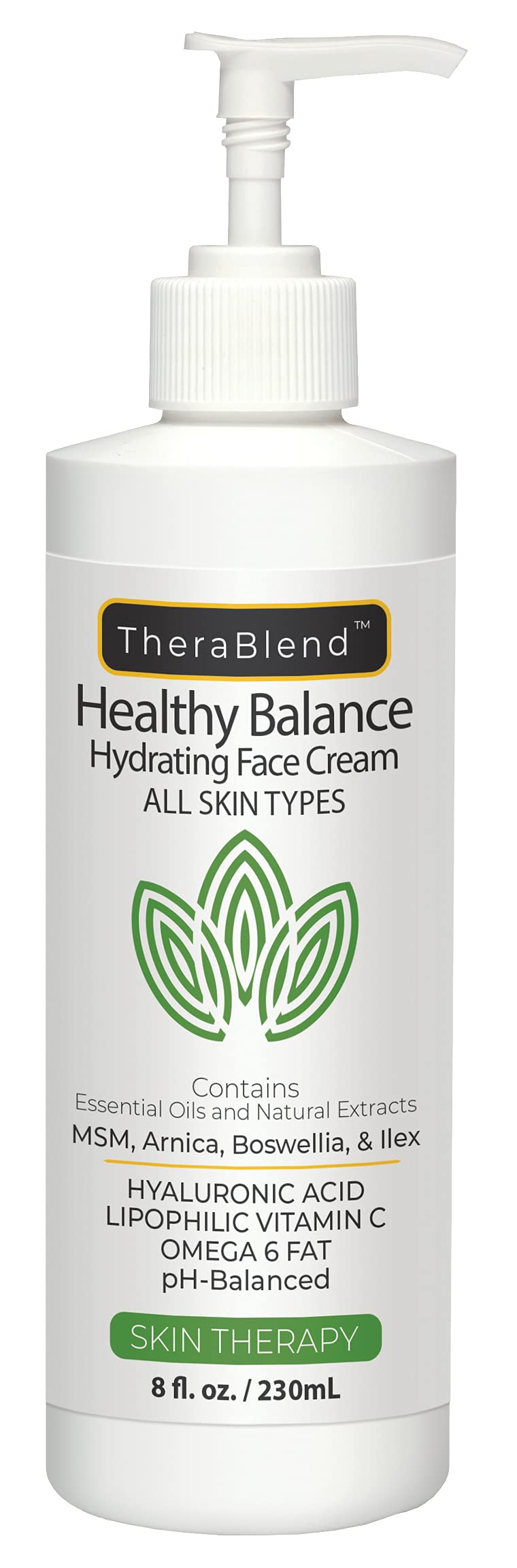 TheraBlend Healthy Balance Hydrating Face Cream 8oz - Moisturizing & Nourishing Daily Skincare for Dry & Sensitive Skin - Perfect for Morning & Night Routine