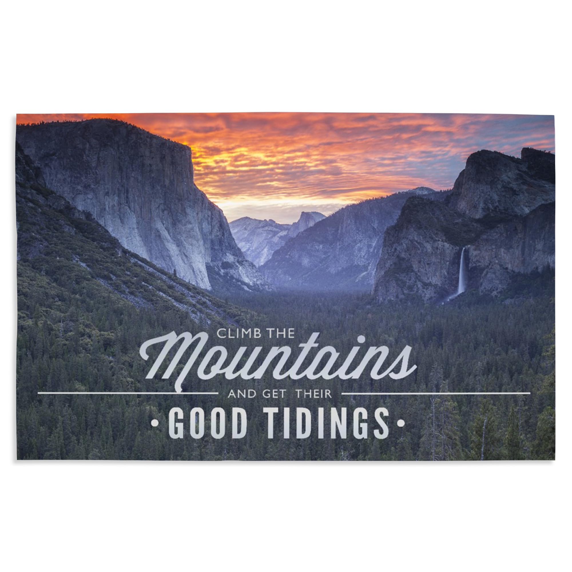 Lantern Press 16x24 Inch Giclee Print - Yosemite National Park Landscape Art with John Muir 'Climb The Mountains' Quote - Premium Wall Decor for Living Room, Office & Cabin