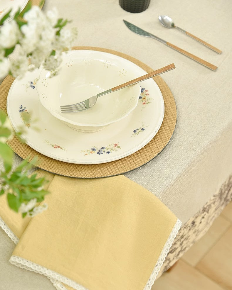 Premium Cotton Linen Rectangle Tablecloth - Washable Dining Table Cover, Modern Kitchen Table Runner, Stylish Coffee Table Protector for Home Decor & Dinner Parties