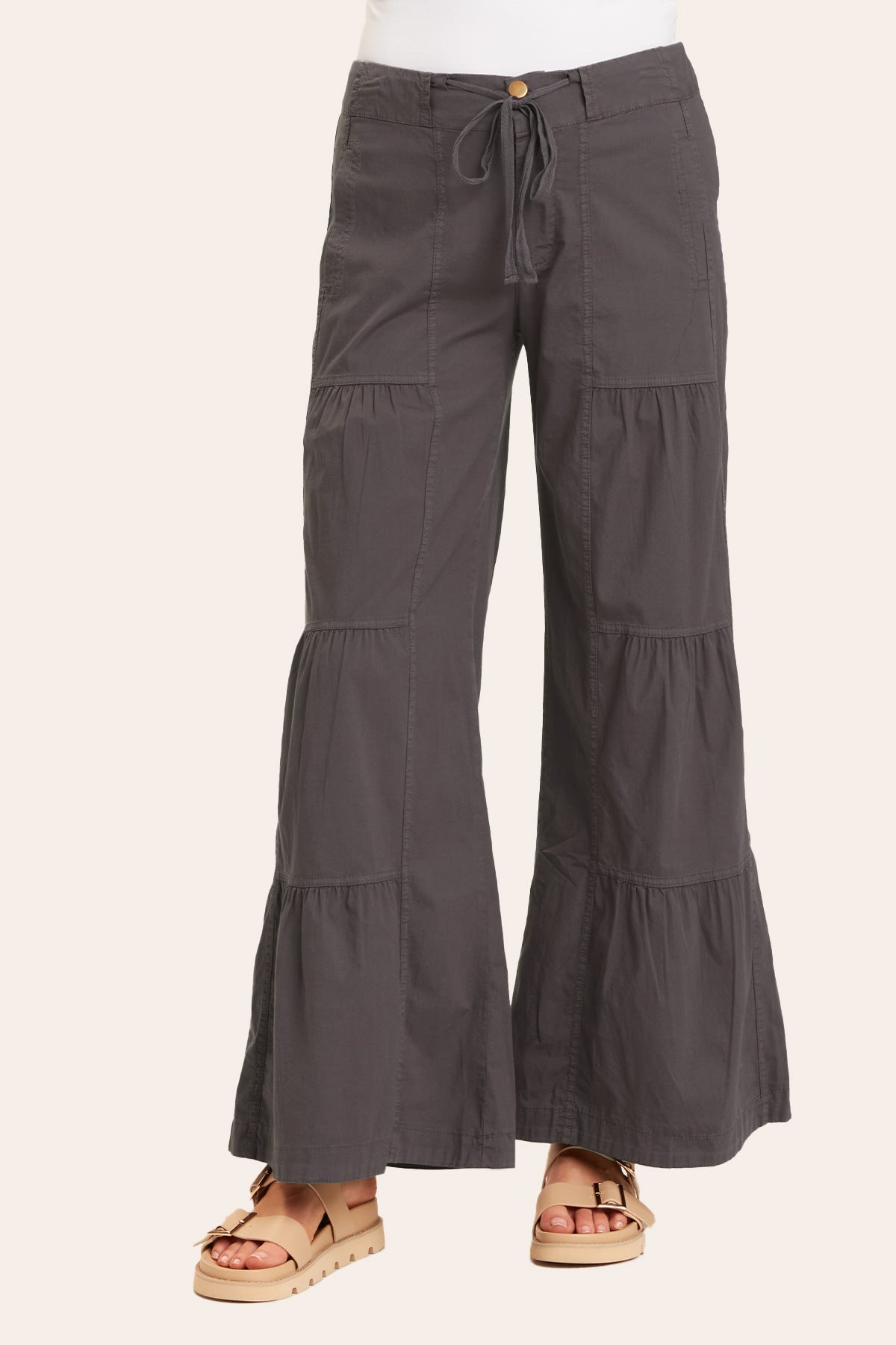 High Waisted Terraced Wide Leg Pants for Women - Trendy Loose Fit Palazzo Trousers for Casual, Office & Vacation Wear