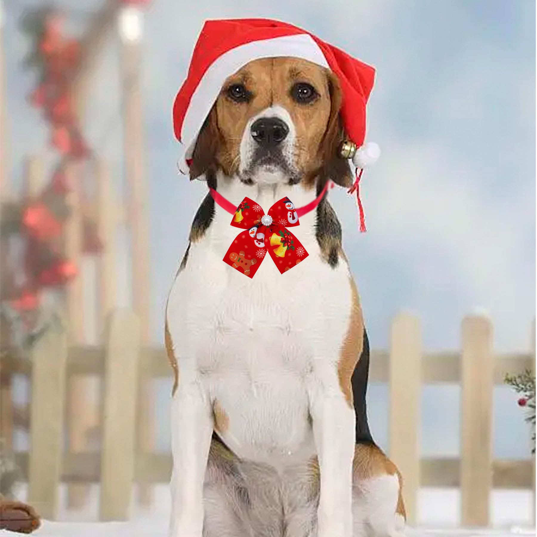 100pcs Christmas Dog Bow Ties Bulk - Adjustable Pet Neckties for Small & Medium Dogs - Holiday Puppy Accessories with Collar Charm & Paw Patterns (25 Styles) - Perfect for Christmas Parties, Pet Grooming & Festive Celebrations