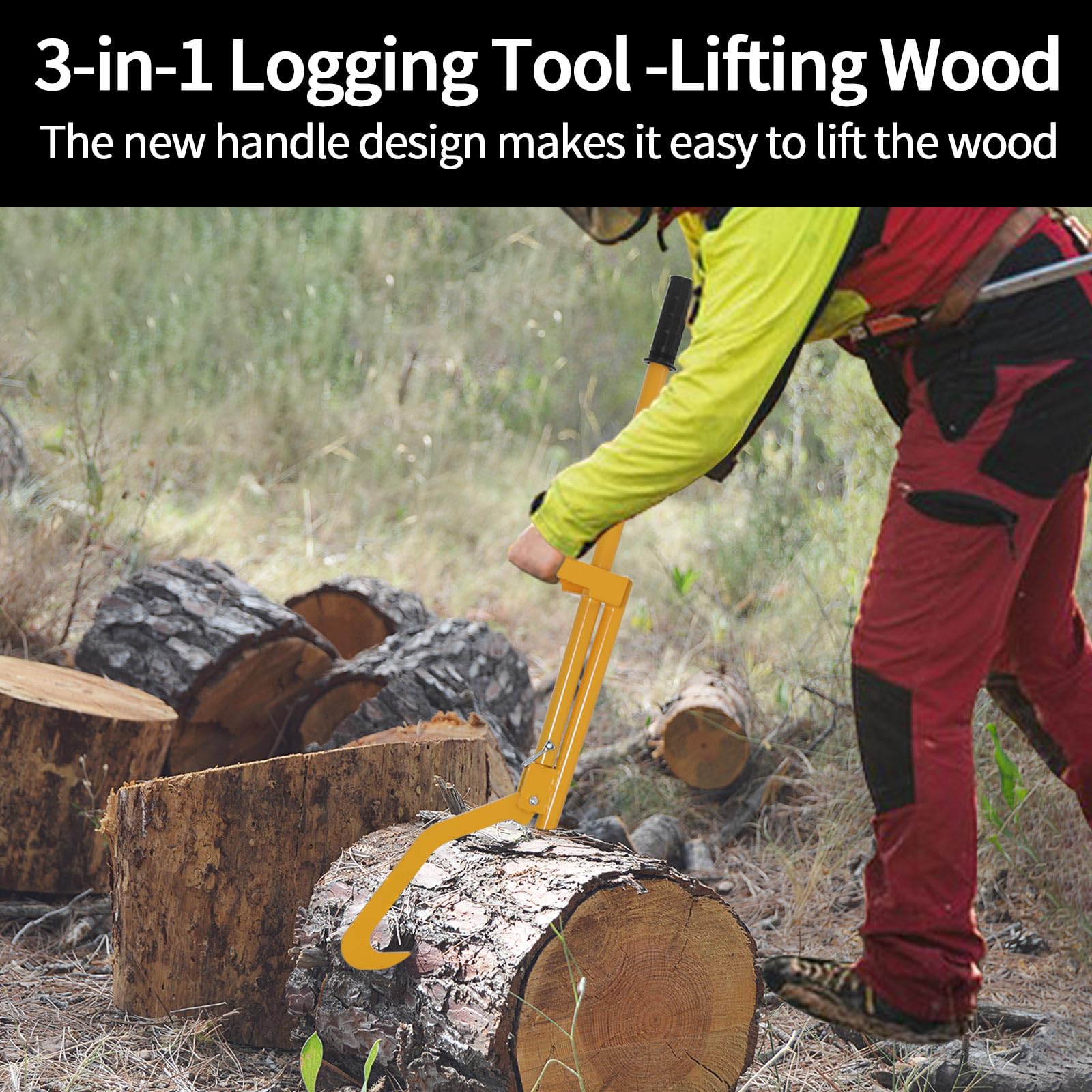 Steel Cant Hook Logging Tool - Heavy Duty Log Roller for Forestry, Lumber, and Firewood - Perfect for Logging, Wood Splitting, and Landscaping