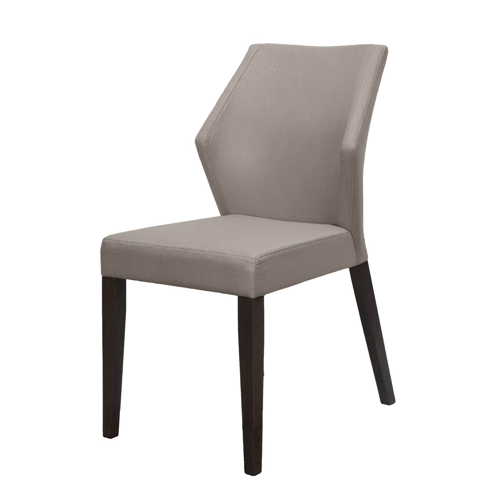 Modern Winged Back Dining Chairs Set of 2 - Grey Oak Rubber Wood Legs & Chrome Fabric Upholstery - Perfect for Kitchen, Dining Room, or Breakfast Nook