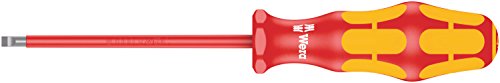 Wera 05006121001 Kraftform Plus VDE 160i Insulated Slotted Screwdriver with Lasertip - 5.5mm Head, 8