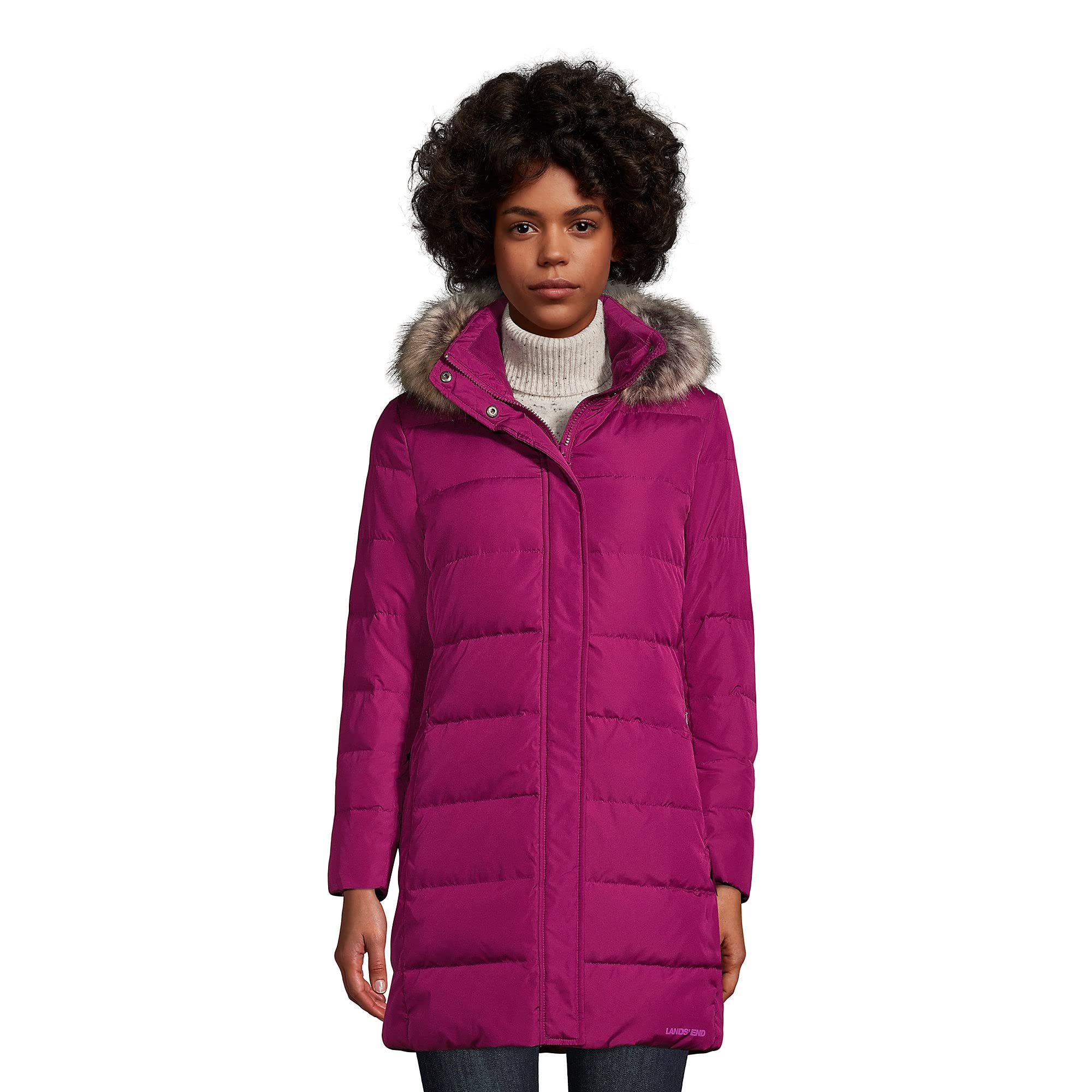 Lands' End Women's Down Winter Coat - Lightweight Warm Puffer Jacket for Cold Weather | Perfect for Snow, Skiing & Outdoor Activities