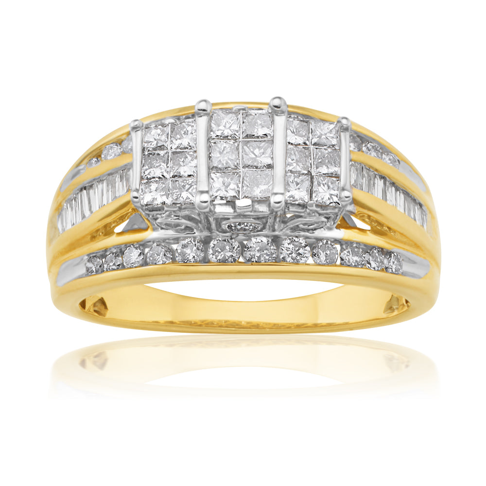 10ct Yellow Gold 1.00 Carat Diamond Engagement Ring for Women - Perfect for Proposals, Weddings & Anniversary Gifts