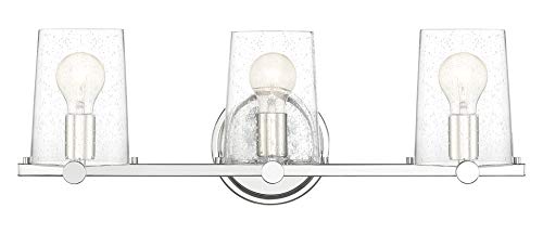 Matteson 3-Light Bathroom Vanity Light Fixture - Modern Brushed Nickel Finish for Bathroom, Powder Room & Dressing Area Lighting