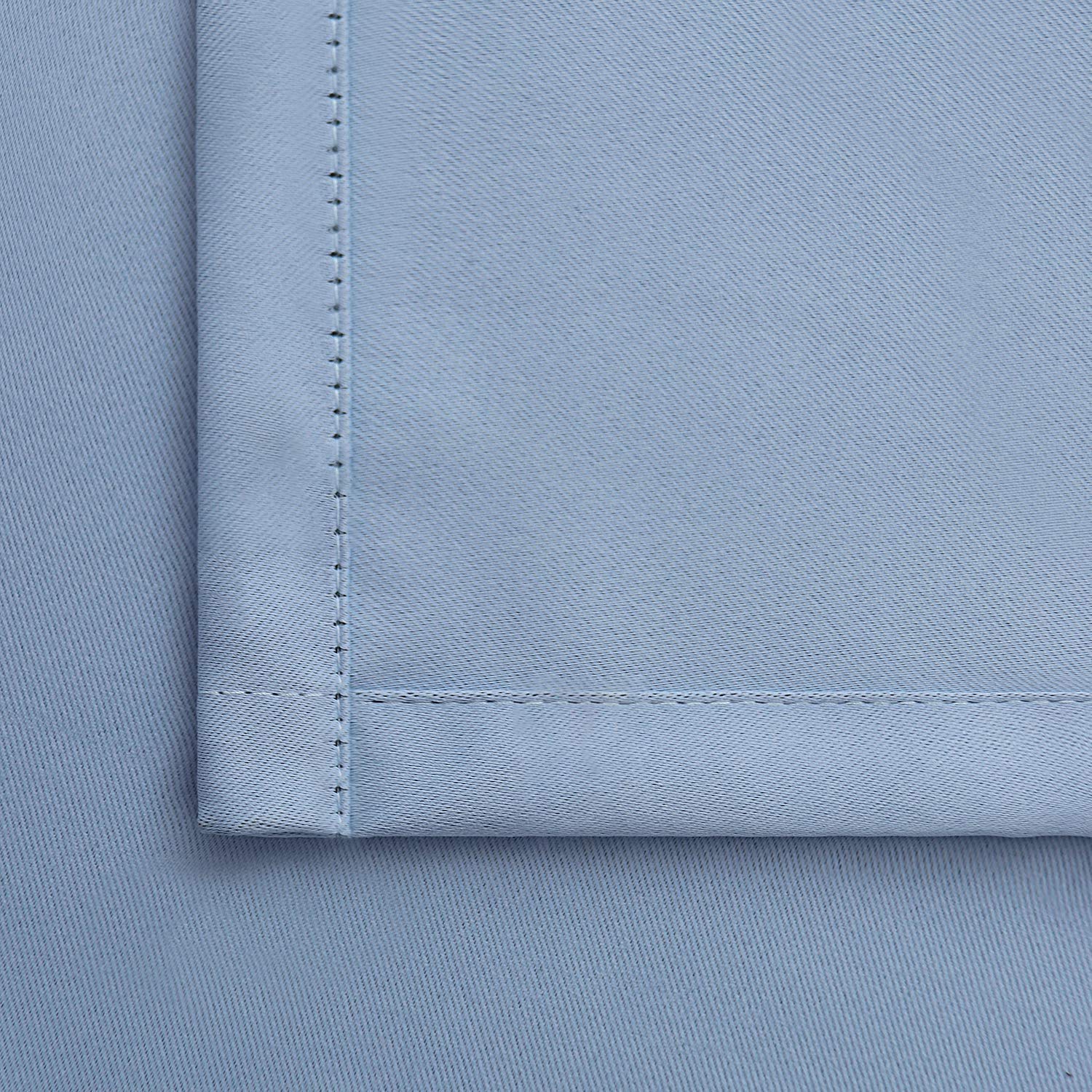 BDDY Blackout Thermal Insulated Curtains with Top Rings - Super Soft Room Darkening Window Treatments for Living Rooms & Doors - Light Blue 47
