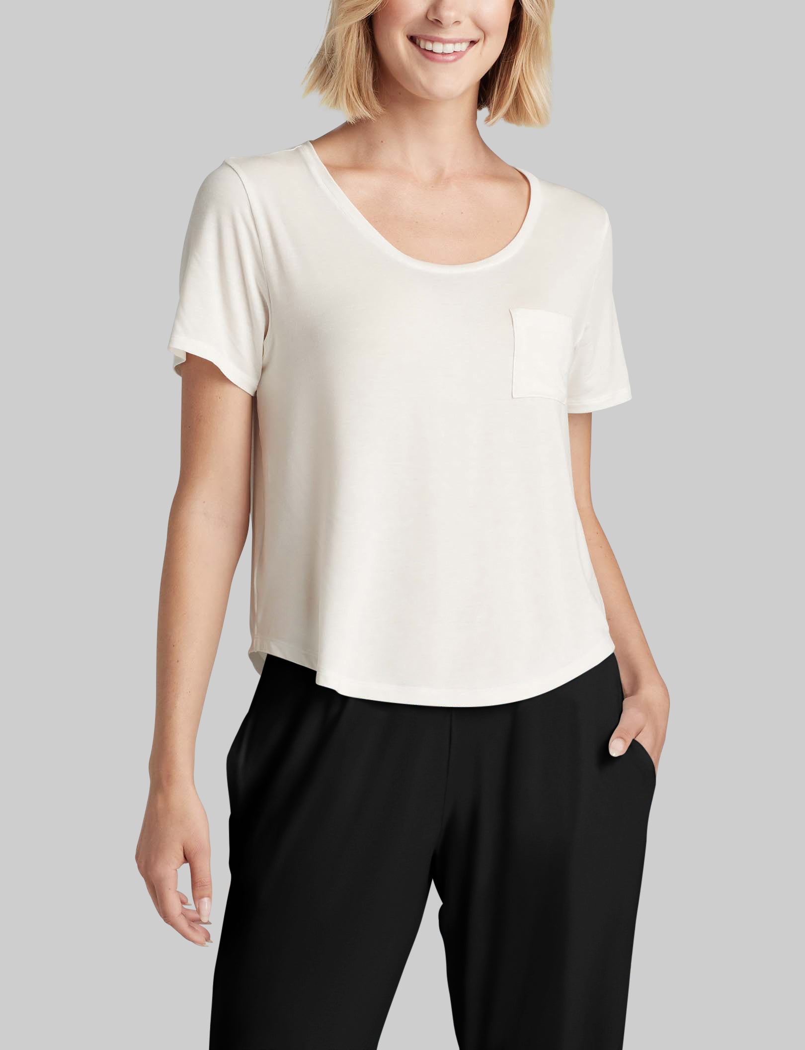 Women's Ultra Soft Second Skin Sleep Pocket Tee - Comfortable Lounge & Nightwear for Relaxing at Home