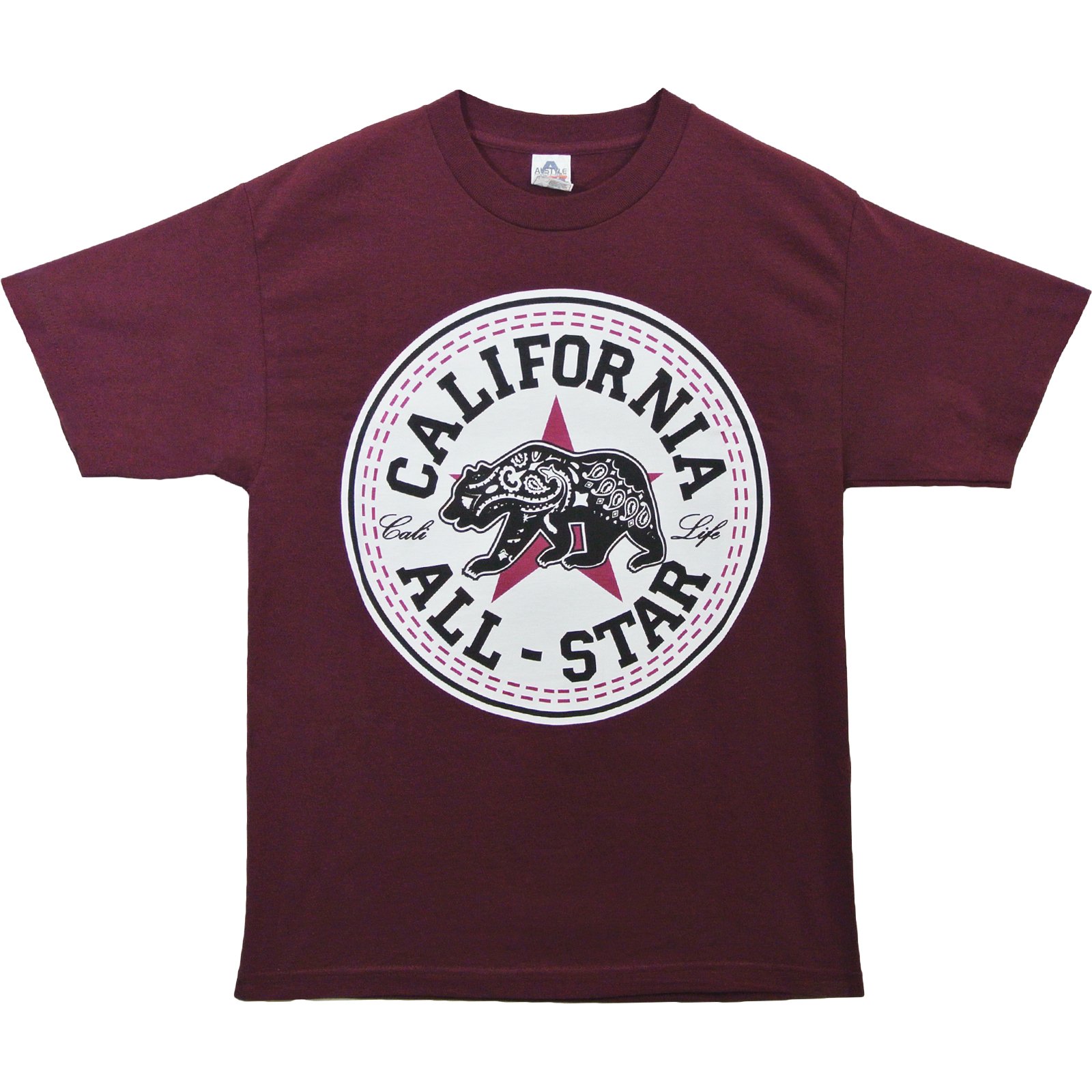 California All Star Men's Shirt - Cali Life Bandana Bear Graphic Tee | Casual Streetwear for Men | Perfect for Summer Outfits, Concerts & Beach Days