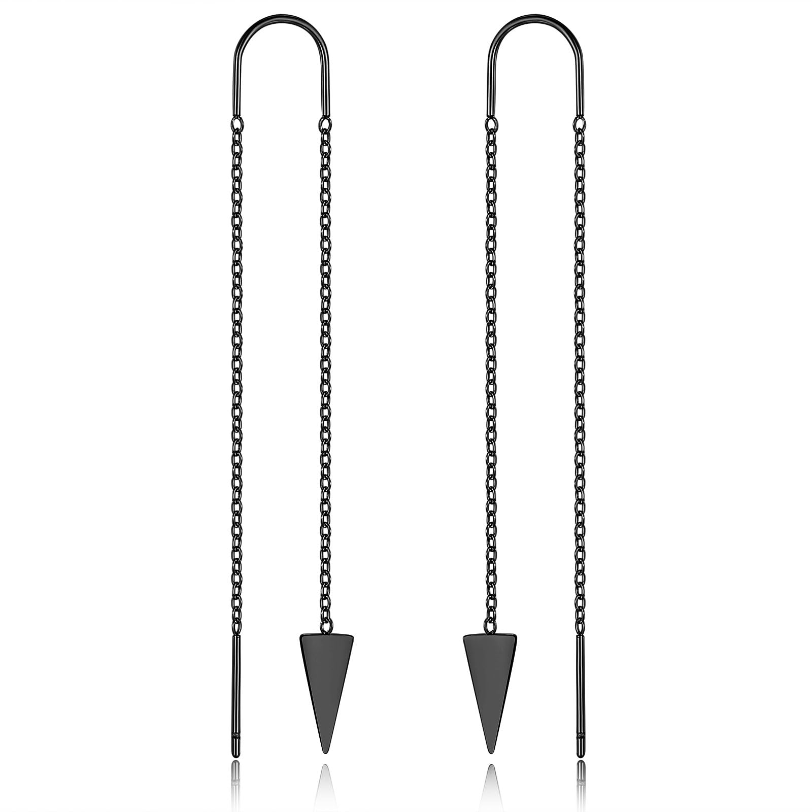 Hypoallergenic Threader Earrings for Women - Triangle Dangle Drop Earrings with Double Piercing Design - Perfect Gift for Birthdays, Anniversaries & Special Occasions - Great for Parties, Date Nights & Everyday Wear
