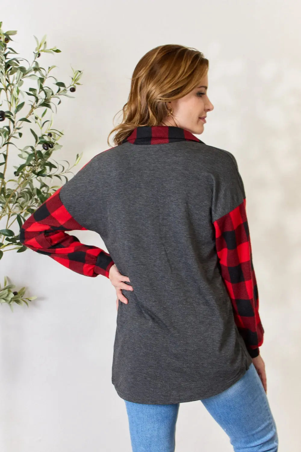 Heimish Full Size Plaid Button Down Shacket for Men & Women - Cozy Fleece Lined Overshirt Jacket for Fall, Winter & Outdoor Activities
