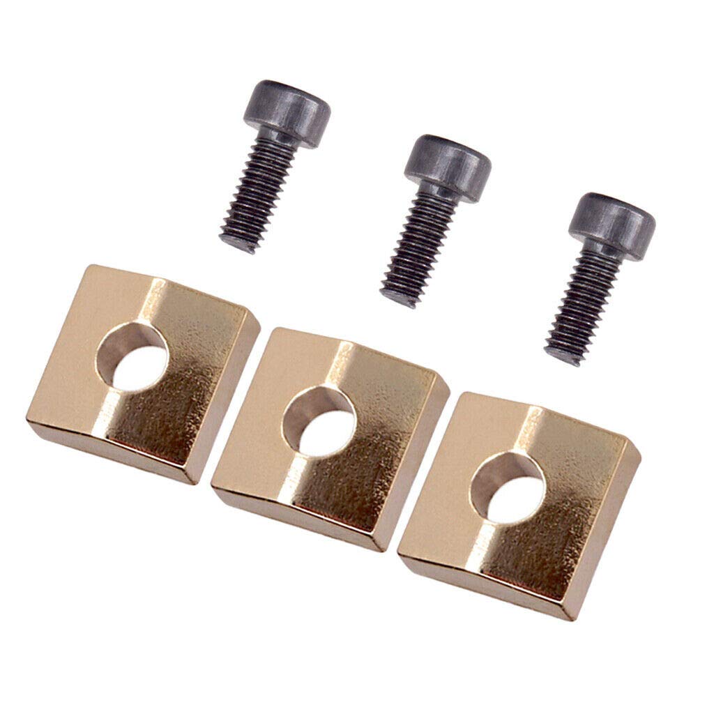 6-Piece Guitar Locking Nut Clamp & Screws Set - Gold & Black Replacement Parts for Electric Guitars - Perfect for Guitar Maintenance, Upgrades & DIY Repairs