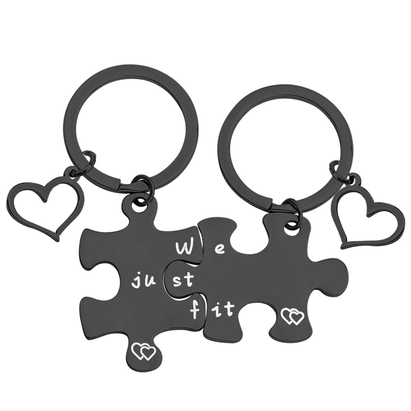 Best Friend Puzzle Piece Keychain Set - His and Her Matching Couple Keychains for BFF Gifts - Perfect for Anniversaries, Birthdays & Friendship Day