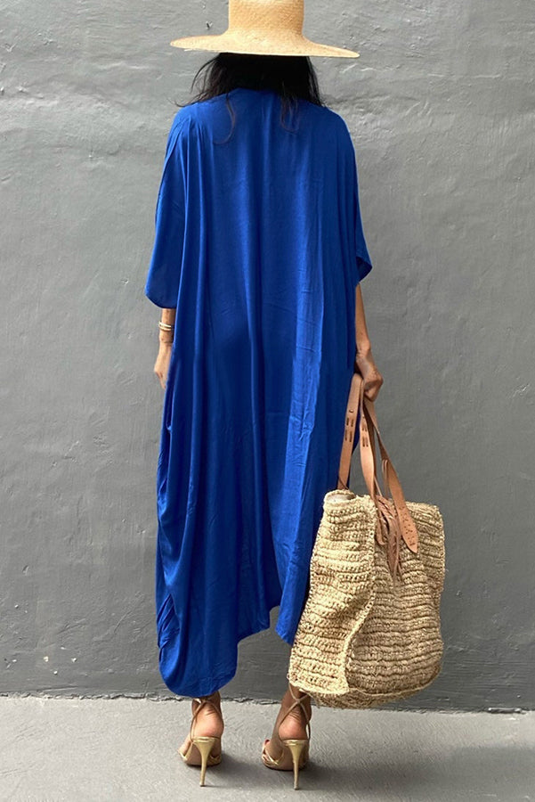 Lightweight Solid Color Kimono Beach Cover Up for Women - Summer Venice Style Swimwear Cover-Up, Perfect for Pool, Beach, and Vacation Outfits