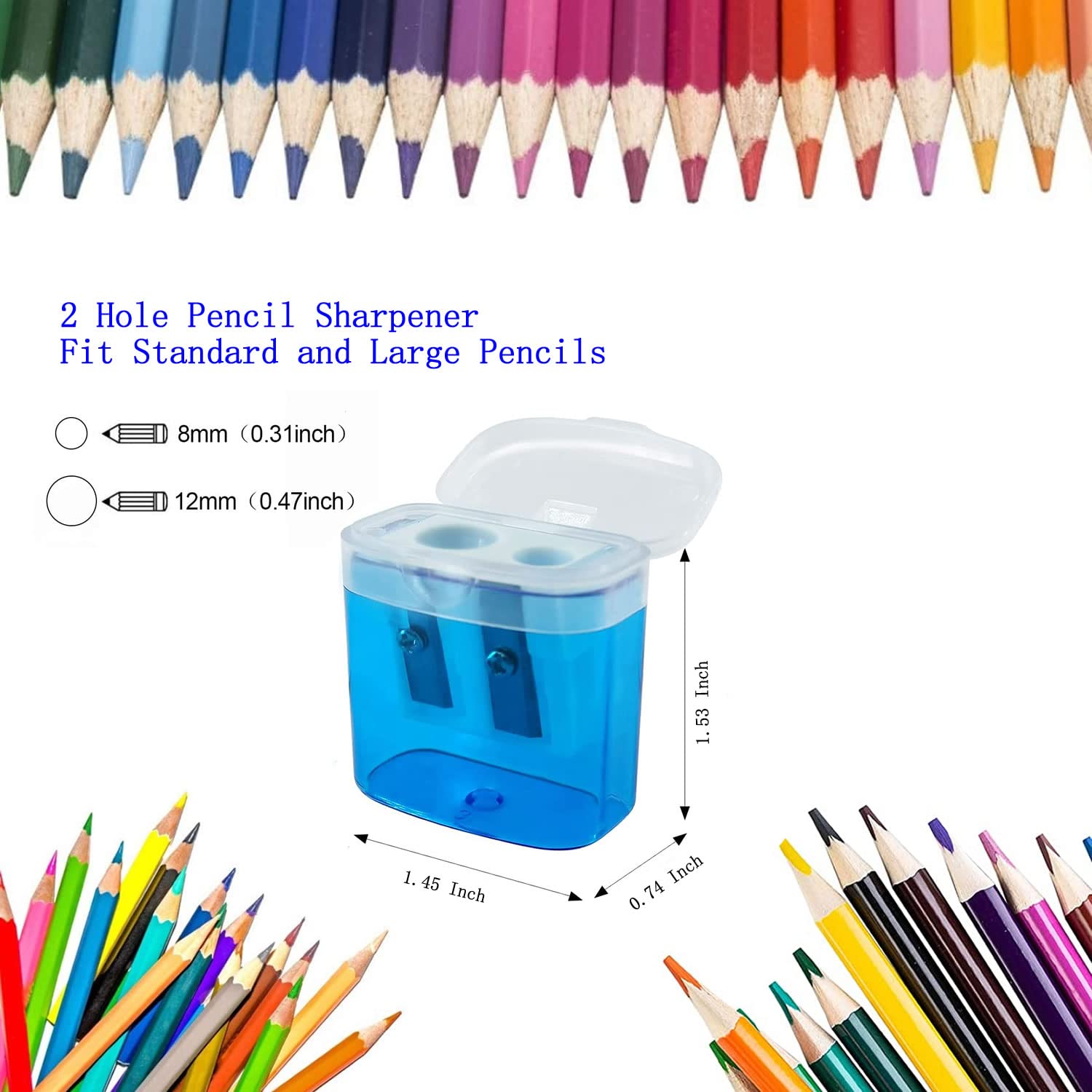 48 Pcs Manual Pencil Sharpeners with Lid - Premium School, Office & Home Supplies for Students, Artists & Professionals - Perfect for Classrooms, Drawing & Writing Tasks