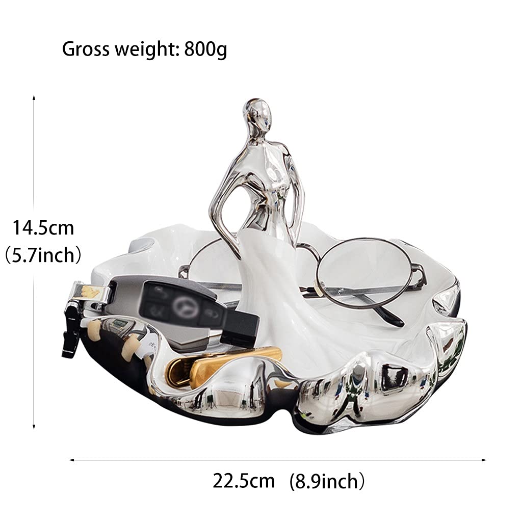 Decorative Ceramic Catch All Tray - Key Storage Bowl & Candy Dish Organizer for Home Decor | Snack Container, Desktop Organizer, Collectible Ceramic (Style1) - Perfect for Entryway, Living Room & Office Organization
