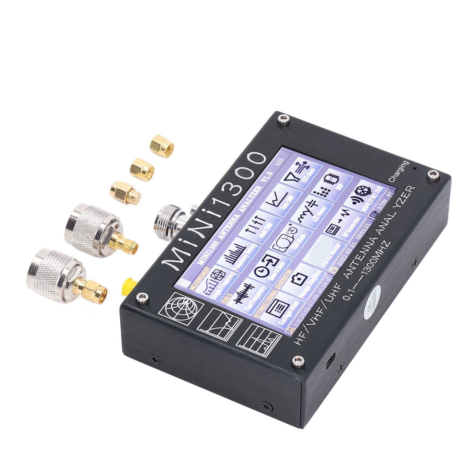 Kadimendium Antenna Tester 0.1-1300MHz, Portable Antenna Analyzer with 4.3