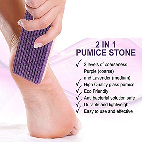 4Pcs Foot Pumice Stone for Callus Removal - Exfoliating Pedicure Sponge Scrubber for Hard Skin - Perfect for At-Home Foot Care & Spa Treatments