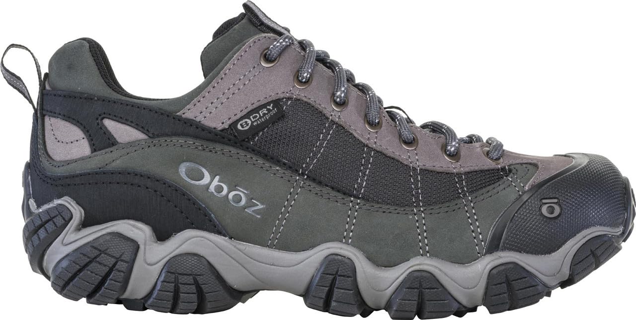 Oboz Men's Firebrand II Low B-Dry Hiking Shoes - Gray, Size 14 Wide - Lightweight & Waterproof Trail Shoes for Outdoor Adventures & Daily Wear