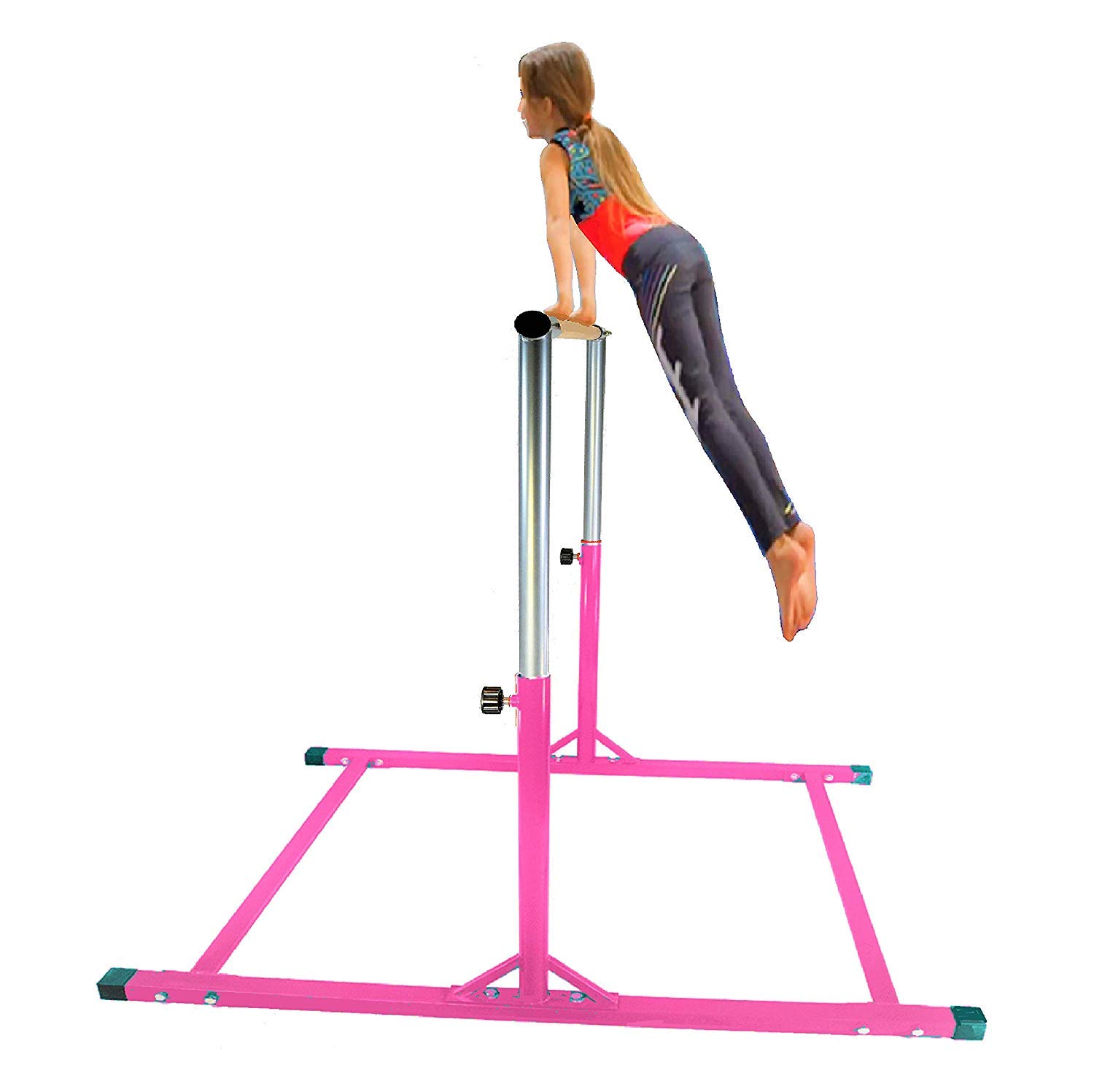 Professional Adjustable Gymnastics Kip Bar - 13-Level Height (3-5 FT) for Junior Training, Indoor & Outdoor Use - Perfect for Home Gyms, Backyard Practice & Gymnastics Clubs