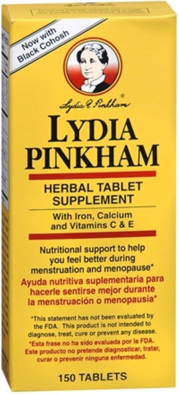 Lydia Pinkham Herbal Supplement Tablets - 150 Count (Pack of 6) | Natural Women's Health Support | Menstrual Comfort & Menopause Relief