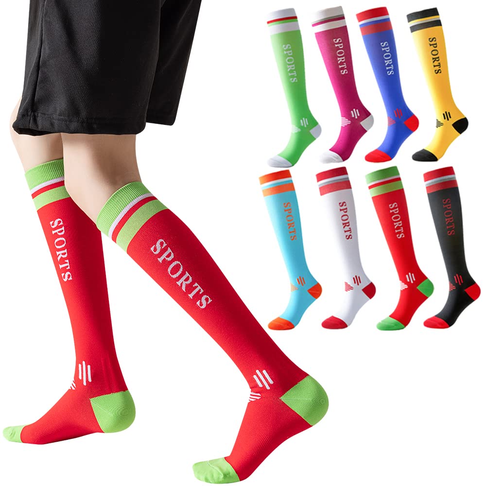 Losvcbcx 2 Pairs Compression Socks for Women & Men - 20-30mmHg Knee High Support Stockings with Graduated Pressure & Cushioning - Ideal for Running, Travel & Circulation Support