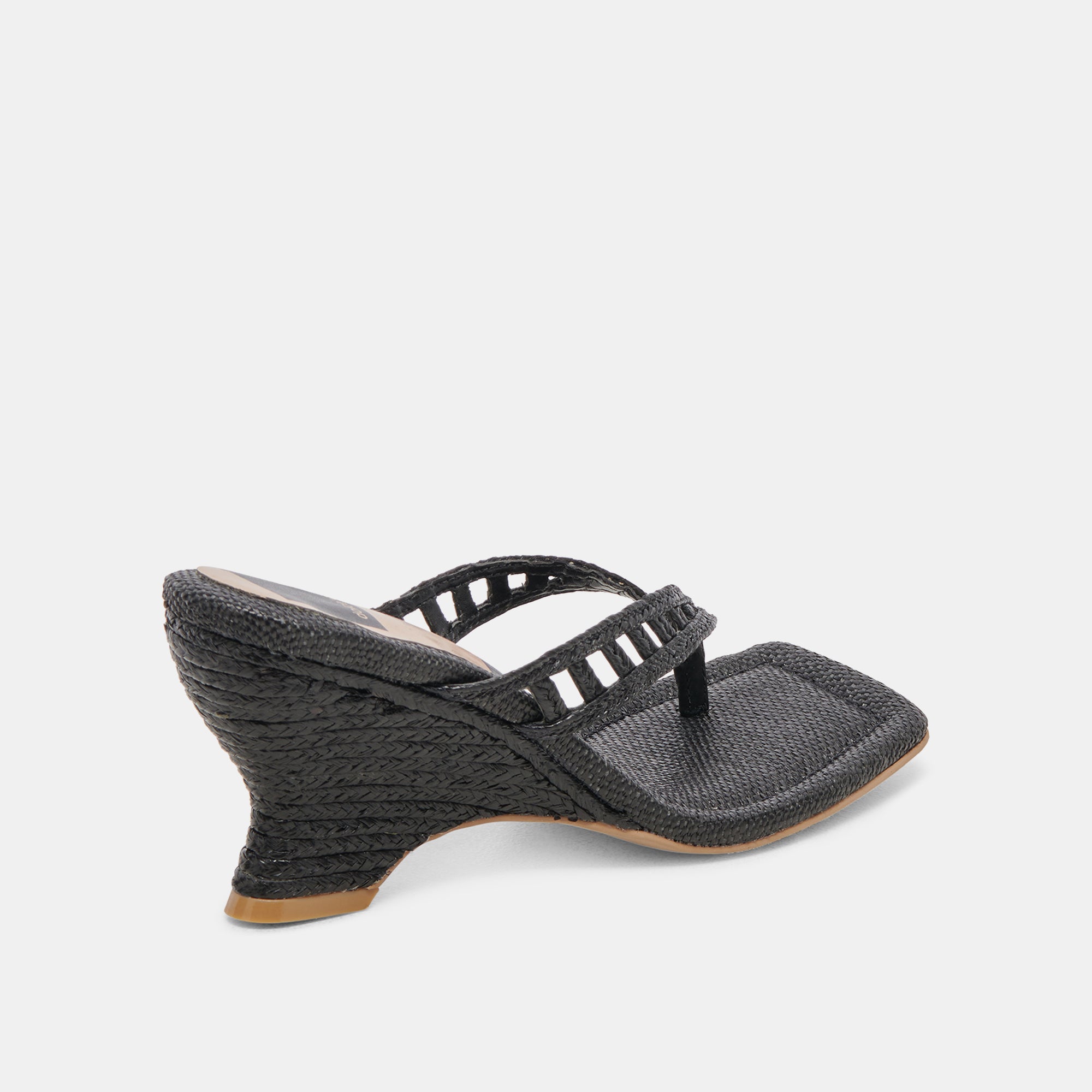 NULLAH WEDGES ONYX RAFFIA - Stylish Women's Sandals for Summer, Beach & Casual Outings