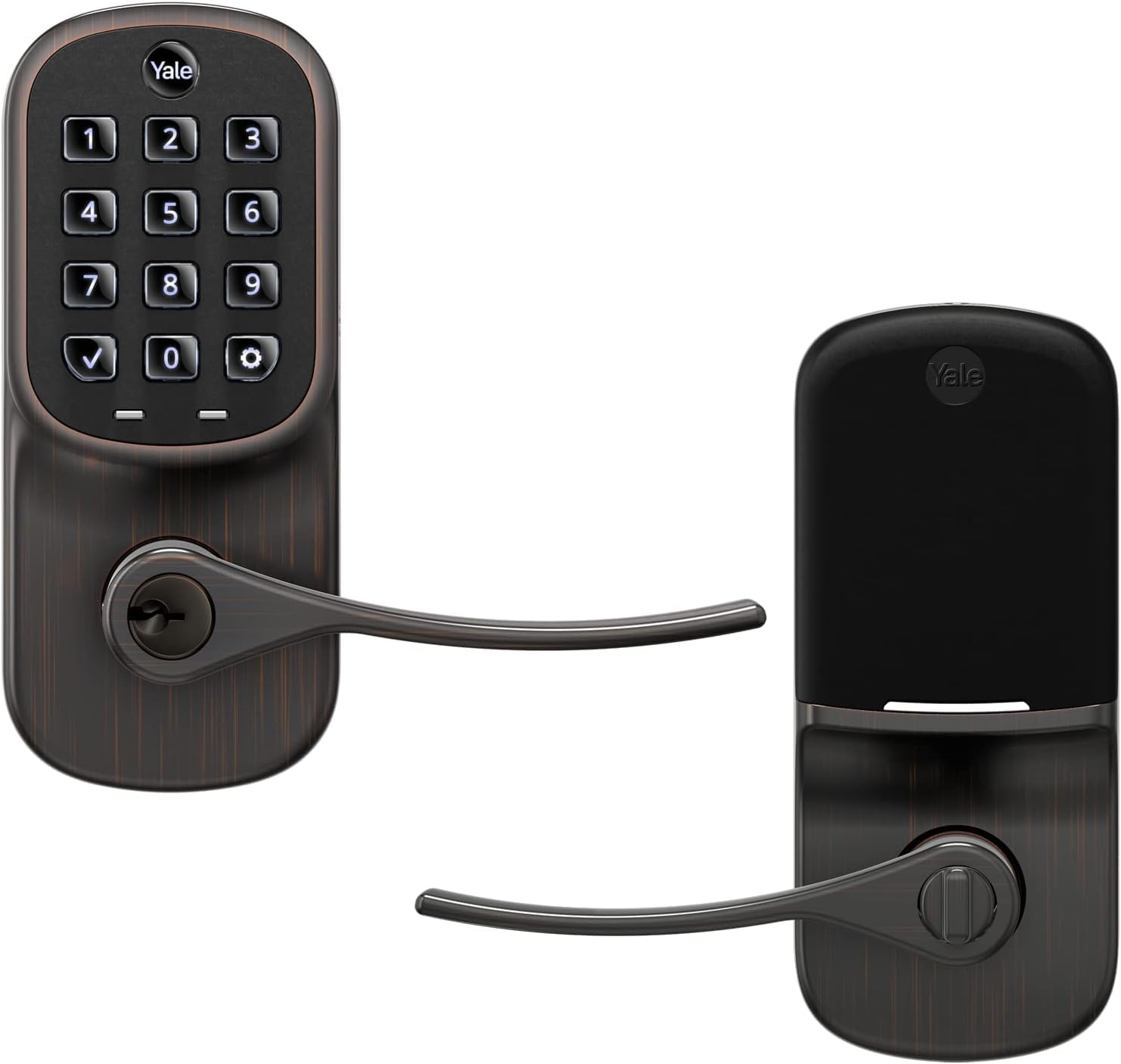 Yale Assure Lever Wi-Fi Keypad Smart Lever Lock - Oil Rubbed Bronze Finish - Secure Your Home with Keyless Entry & Remote Access for Front Door, Back Door & Office