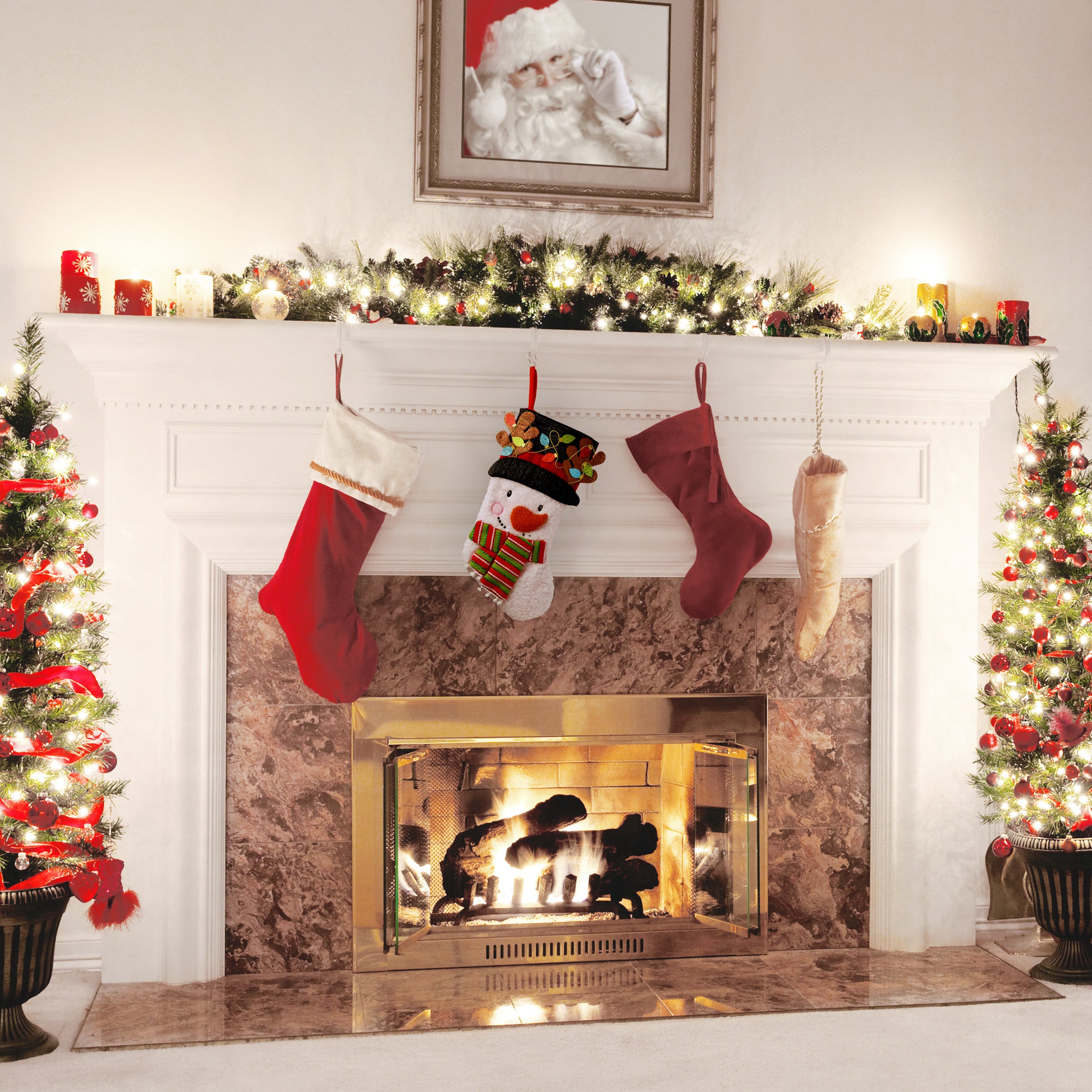 20 Inch Be Merry Collection Novelty Snowman Christmas Stocking - Perfect for Holiday Decorations & Festive Gift Giving