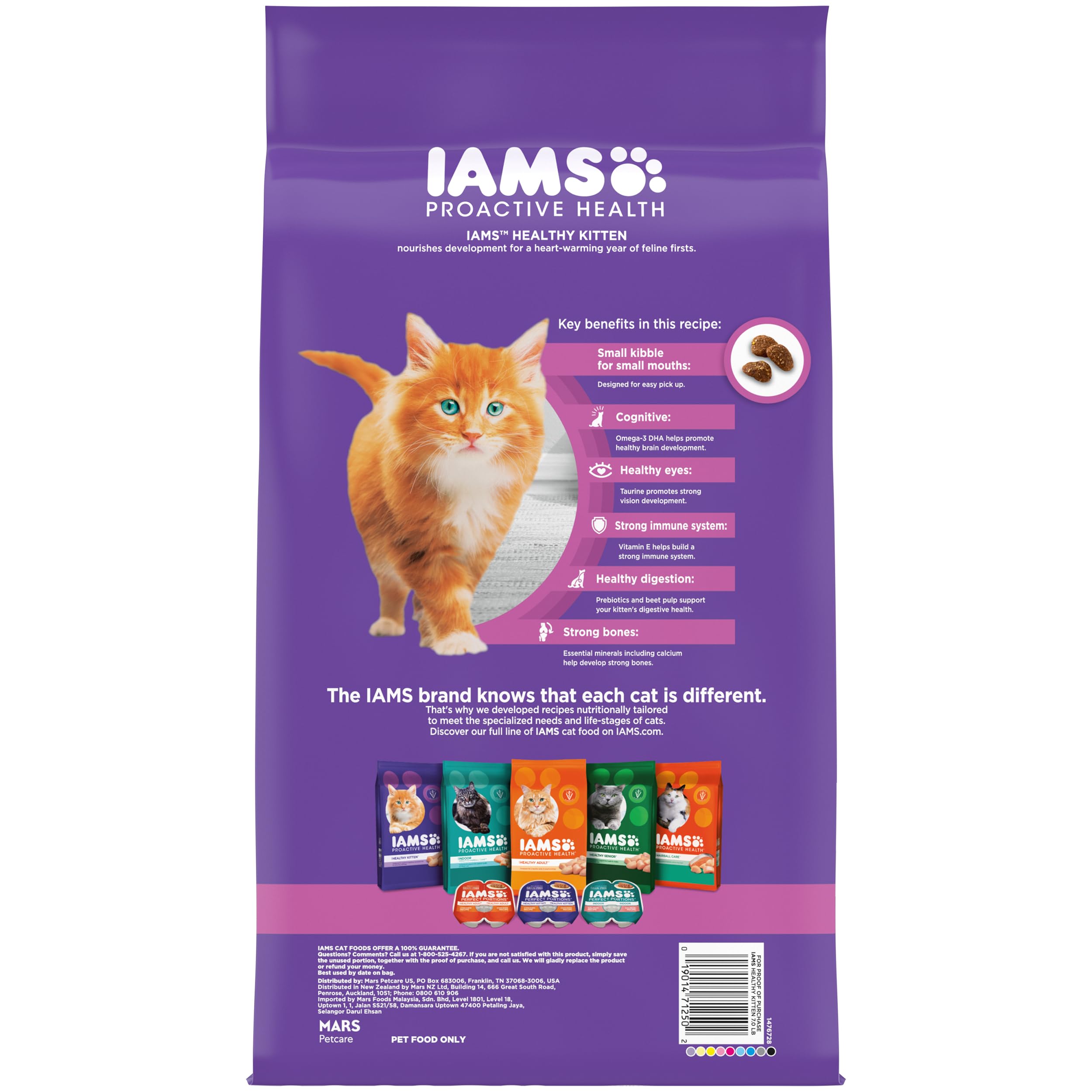 IAMS PROACTIVE HEALTH Dry Cat Food for Kittens - Chicken Recipe, 7 lb Bag - Supports Immune System & Healthy Growth - Perfect for Growing Kittens at Home