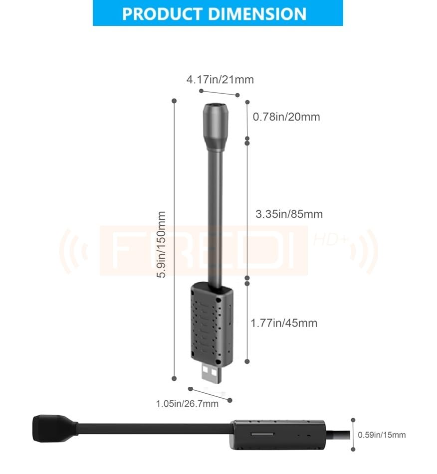 FREDI HD PLUS 1080p Wi-Fi Hidden Camera - Wireless Indoor Security Camera with Motion Detection, Night Vision & 24/7 Recording - Monitor Home, Office, Baby & Pets via V380 Pro App on Phone