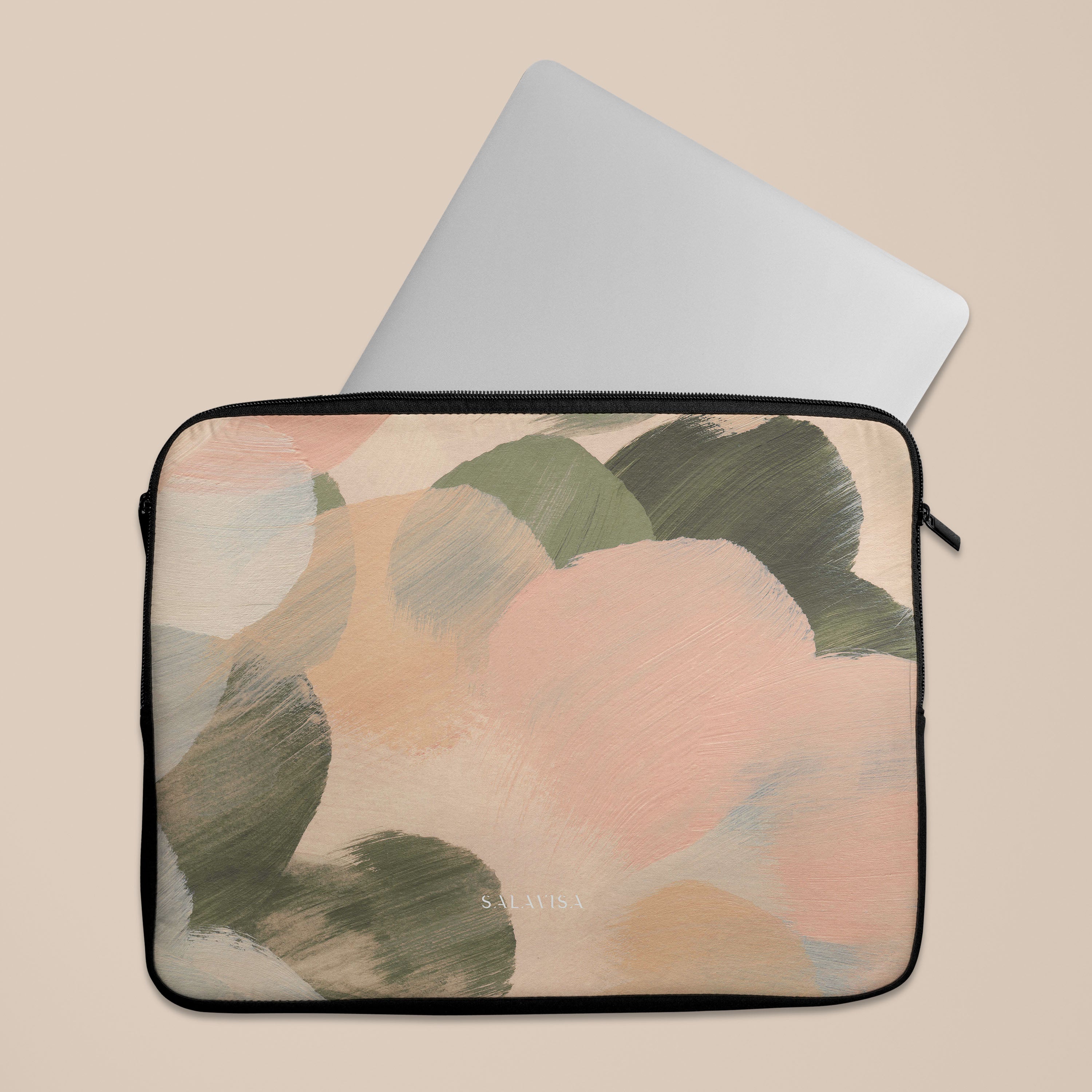 Minimalist Beige Laptop Sleeve Case - Lightweight & Protective Cover for MacBook, Notebook, Chromebook - Perfect for Work, Travel & School