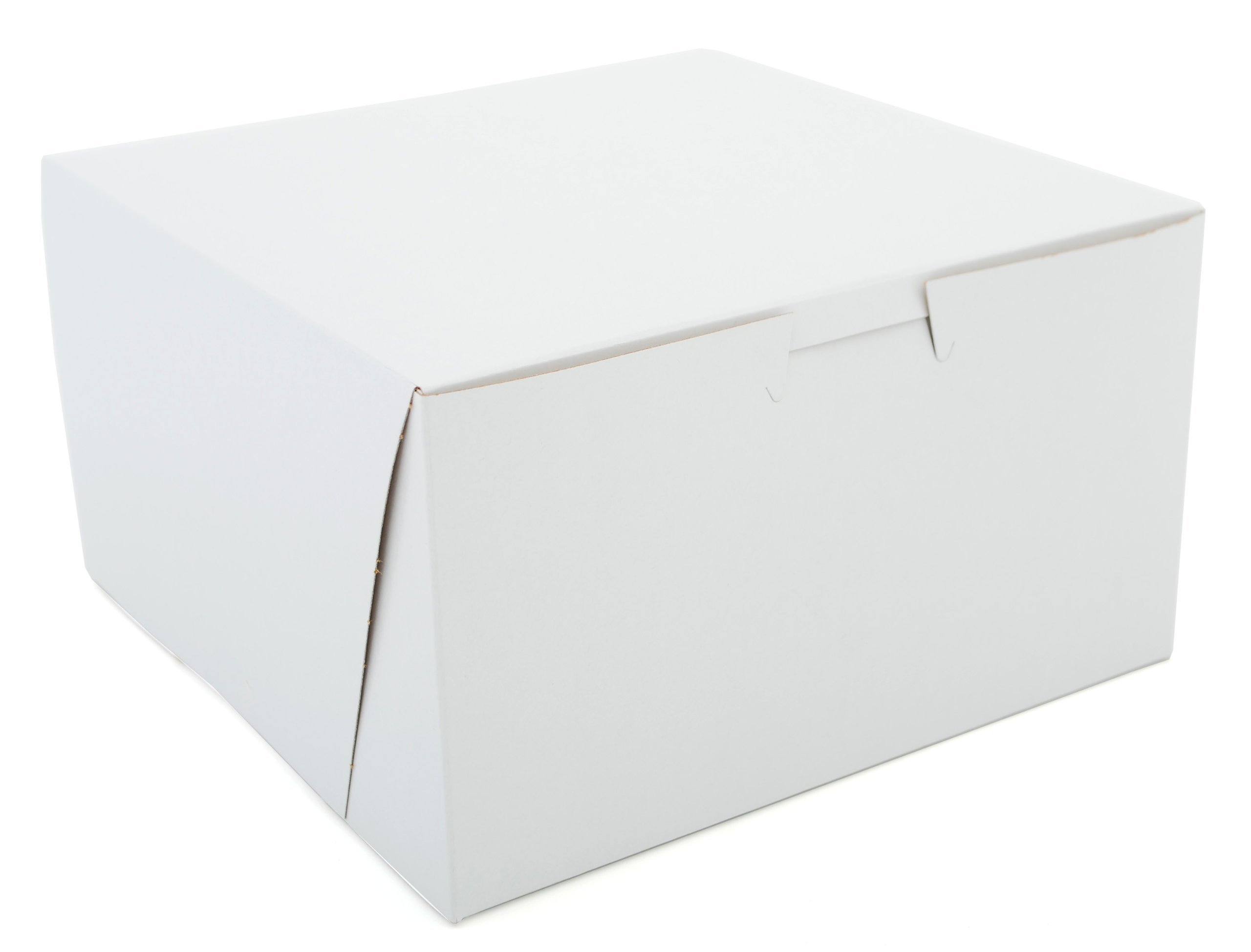 Premium White Clay-Coated Kraft Bakery Box 7x7x4 Inches - Lock Corner Design - Case of 250 - Ideal for Cupcakes, Cookies & Pastry Packaging - Southern Champion Tray 0921 Non-Window Food-Grade Box