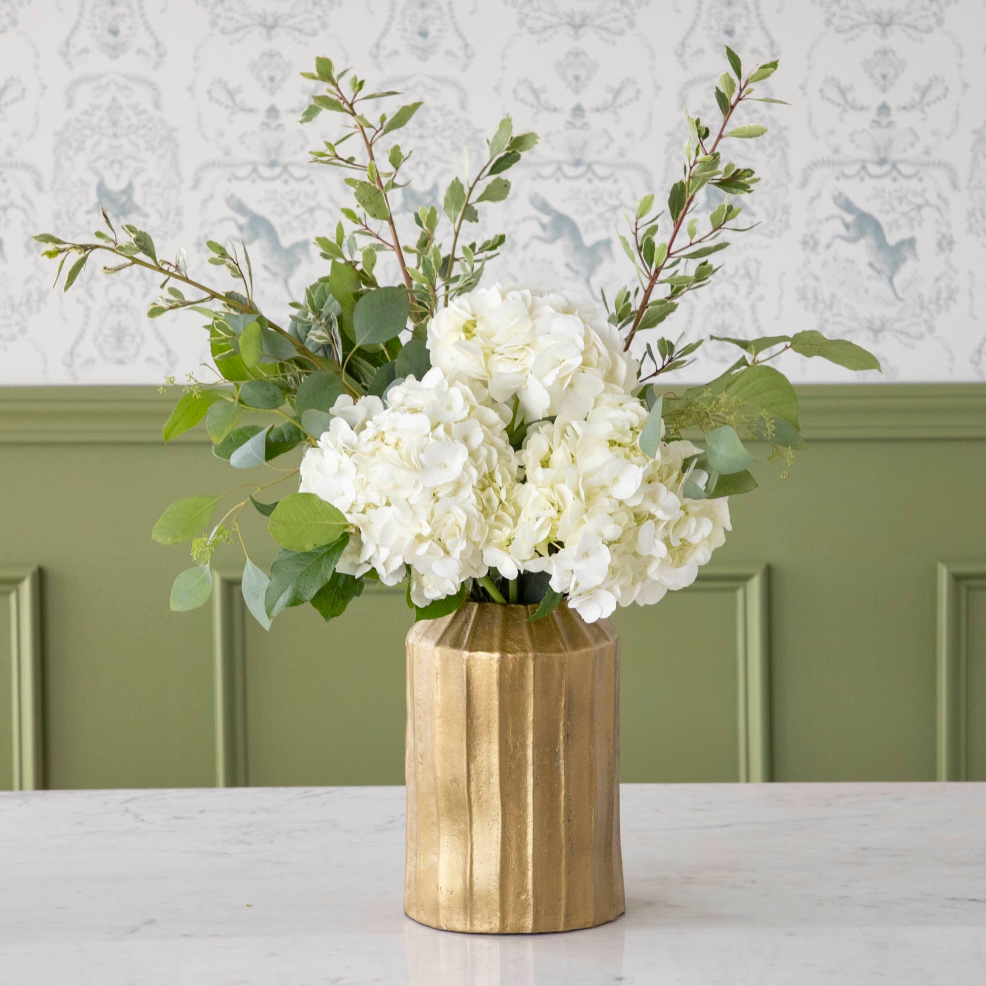 Croft Brass Vase - Elegant Handcrafted Decorative Vase for Home & Office Decor - Perfect for Centerpieces, Wedding Gifts & Interior Design