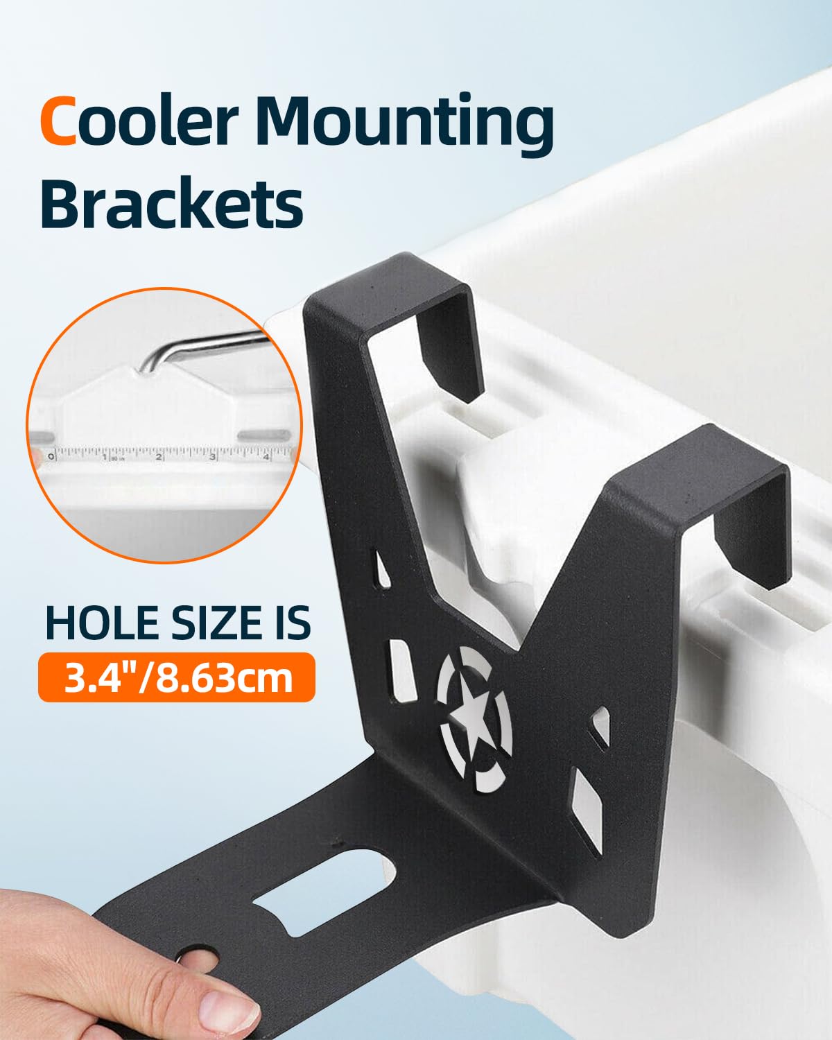 2PCS RZR Cooler Mounting Brackets - Compatible with Polaris RZR/XP/Turbo - Heavy Duty ATV Cooler Accessories for Off-Road Adventures, Camping & Outdoor Activities