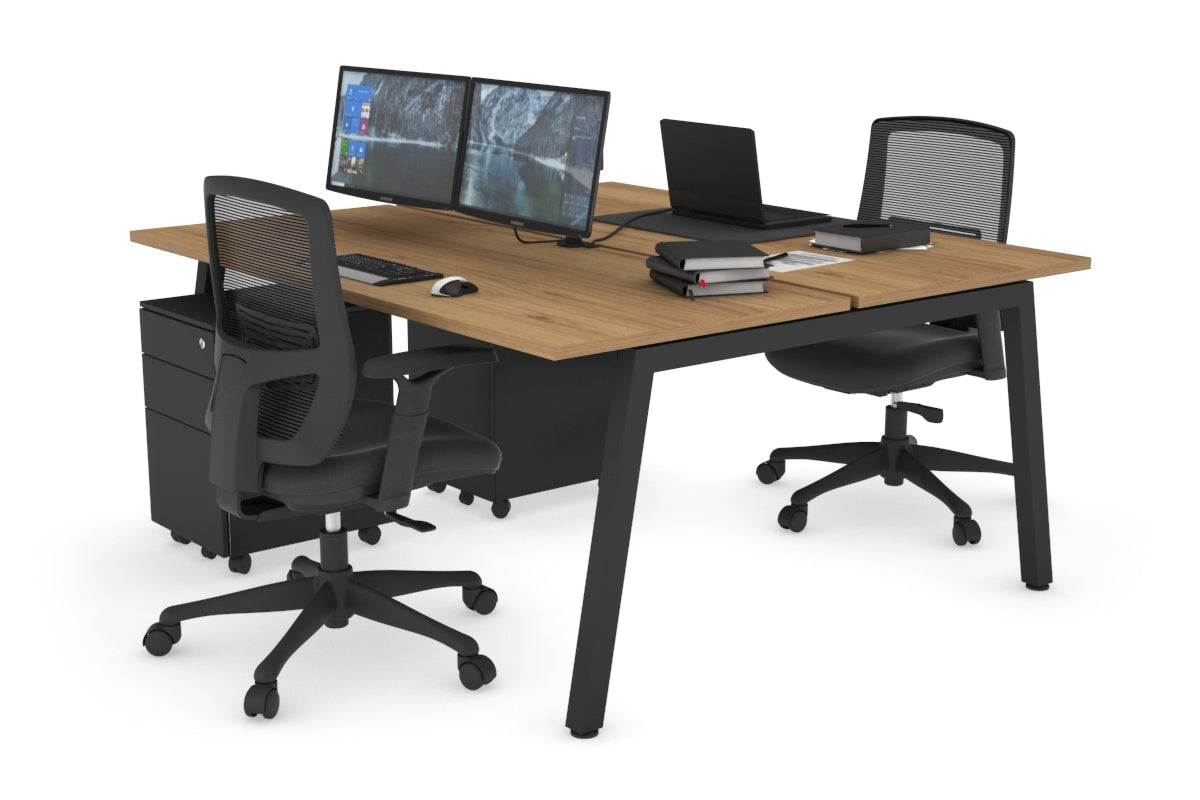 Quadro 2 Person Office Workstation Desk [1400L x 700W] - Perfect for Shared Workspaces & Collaborative Office Environments