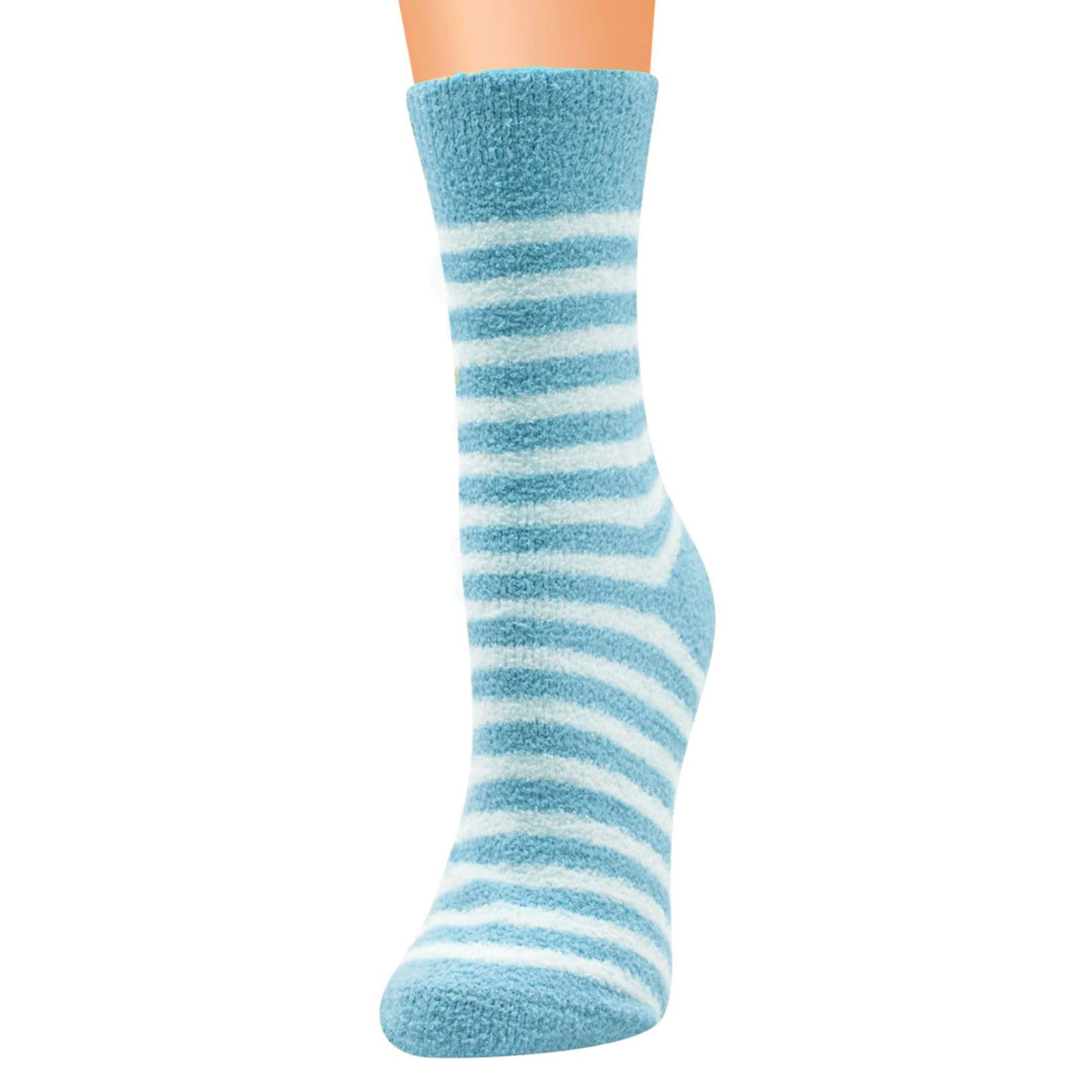 Women's Compression Socks with Cushion - Classic Coral Fleece Mid-Calf Socks for Circulation & Comfort - Perfect for Sleeping, Travel & Work (3-Pack)