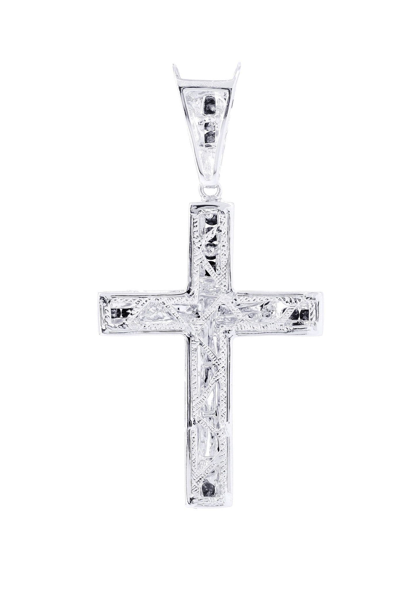 0.33 Carat Diamond Cross Pendant Necklace - 4.28 Grams | 14K White Gold Religious Jewelry for Women | Perfect for Baptism, First Communion & Everyday Wear