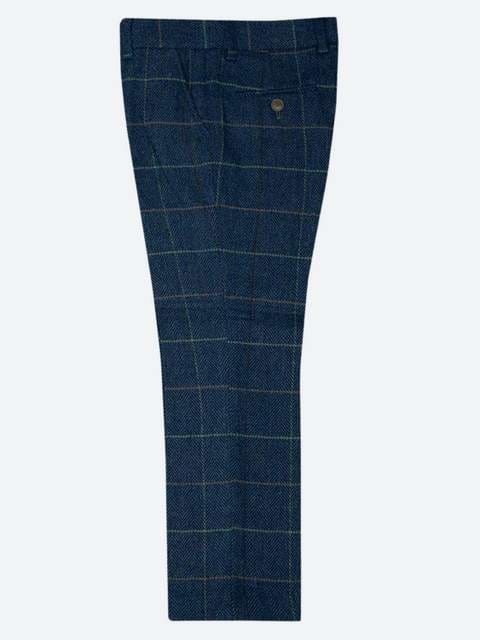 Marc Darcy Boys' Eton 3-Piece Navy Tweed Suit Set - Formal Blazer, Vest & Pants for Weddings, School Events & Special Occasions