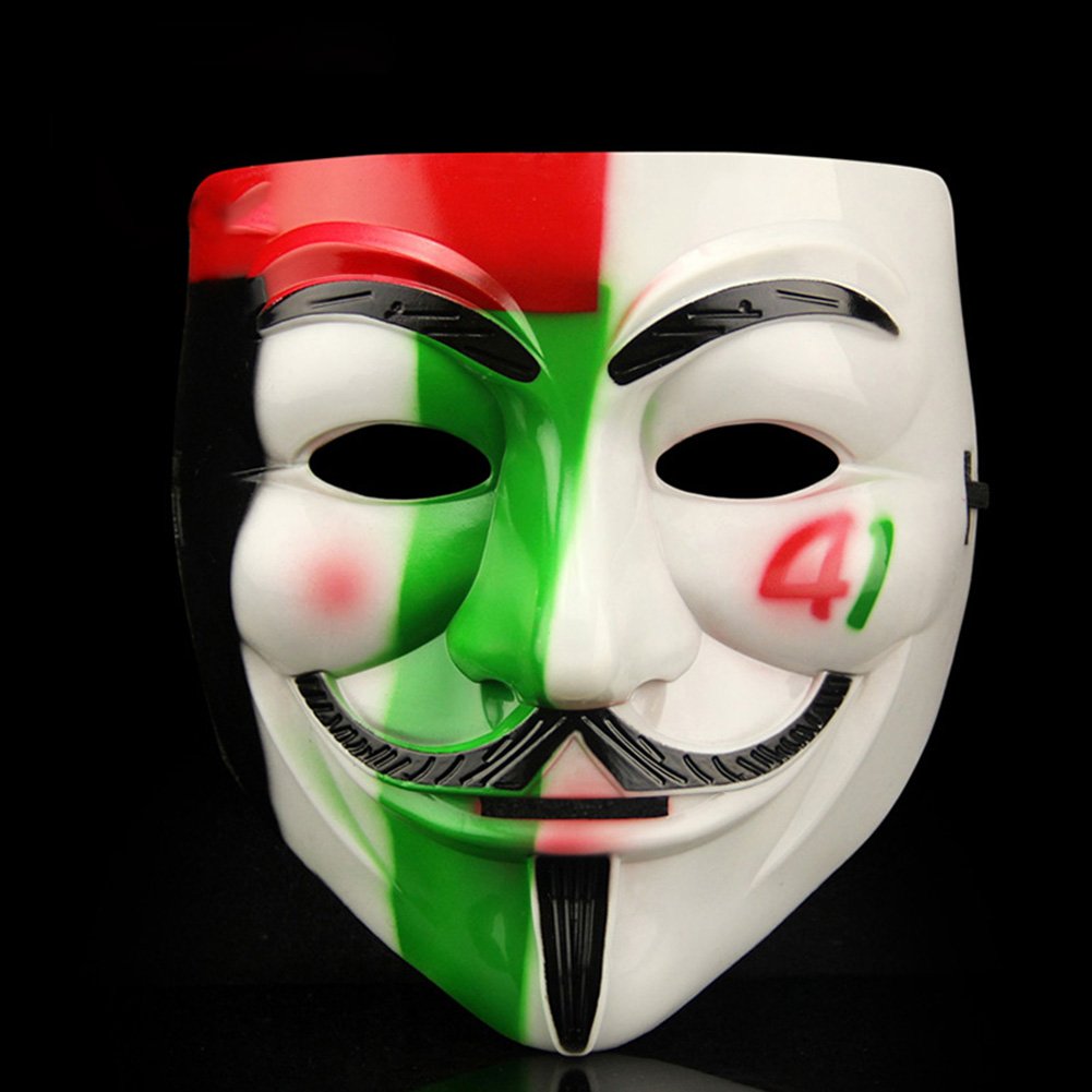 Masquerade Hacker Mask for Cosplay & Halloween - Thickened Latex V for Vendetta Mask | Perfect for Costume Parties, Comic Con & Themed Events