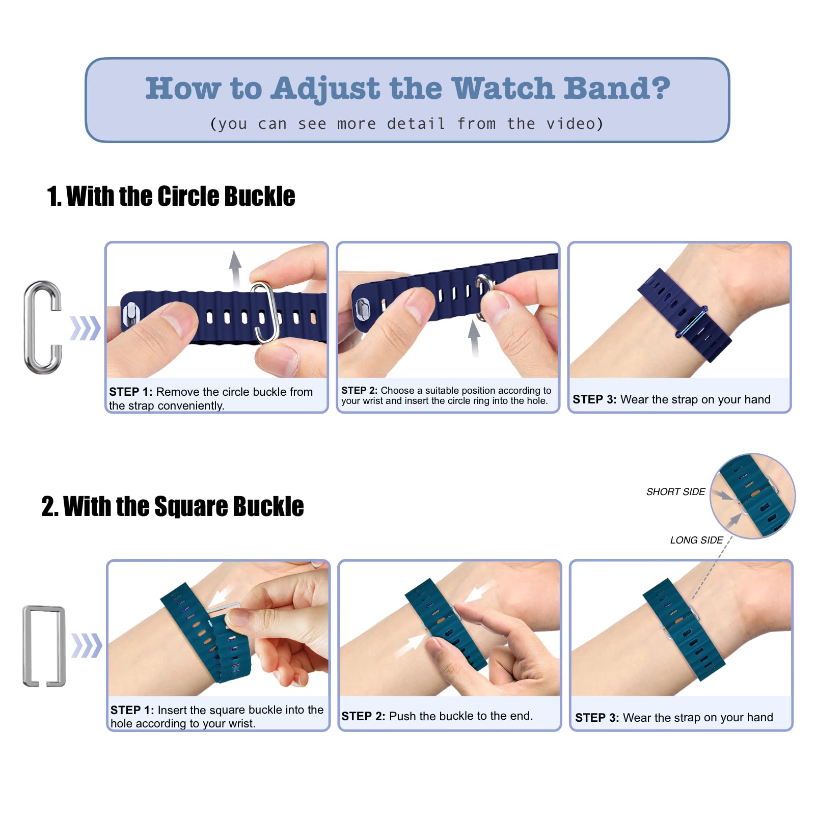 (6 Pack) Sport Ocean Band Compatible with Apple Watch 38mm 40mm 41mm 42mm 44mm 45mm 49mm - Soft Silicone Replacement Strap for Apple Watch Ultra 2/Ultra/SE/Series 9/8/7/6/5/4/3/2/1 - Unisex Design in Black/Midnight Blue/Elderberry/Smokey Mauve/Pine Green/Pacific Green - Perfect for Swimming, Surfing, Workouts & Outdoor Activities