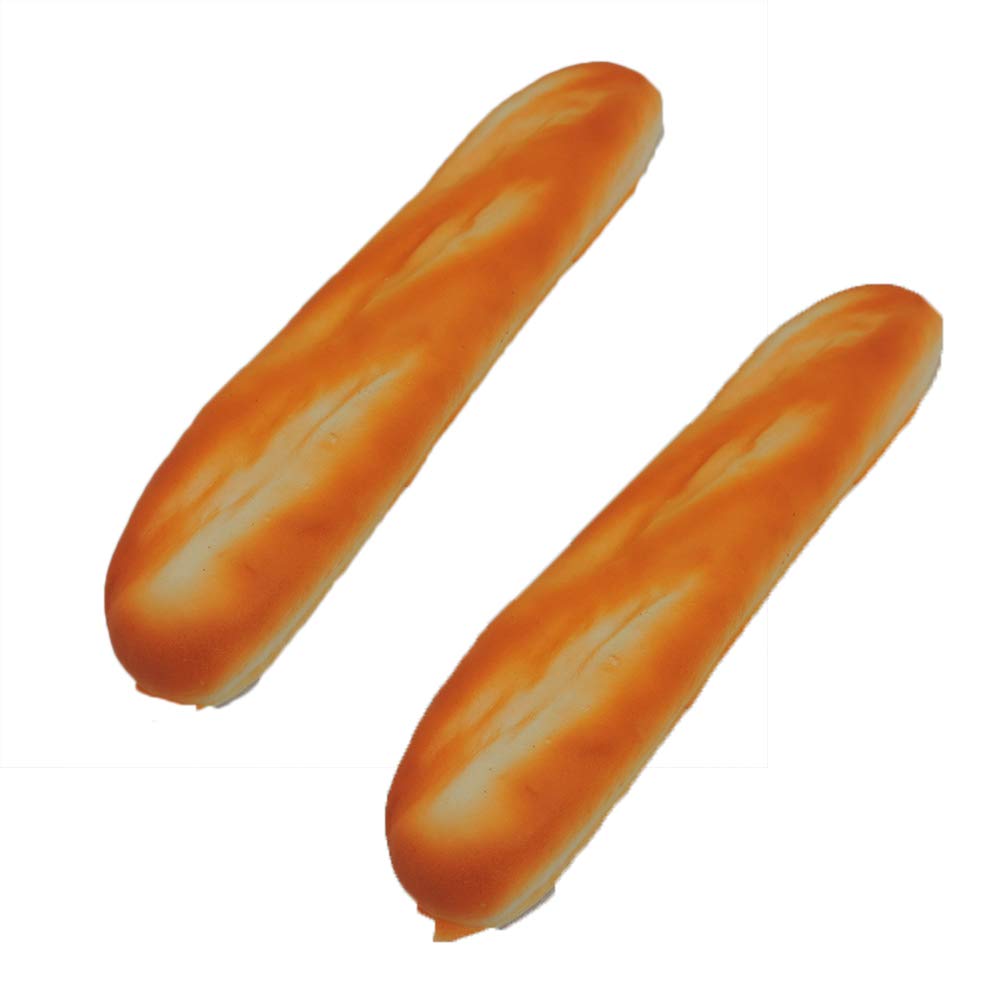 Squeezable Foam Bread - Fake French Baguette Loaf (2 Pack) - Perfect for Pranks, Home Decor, and Photography Props